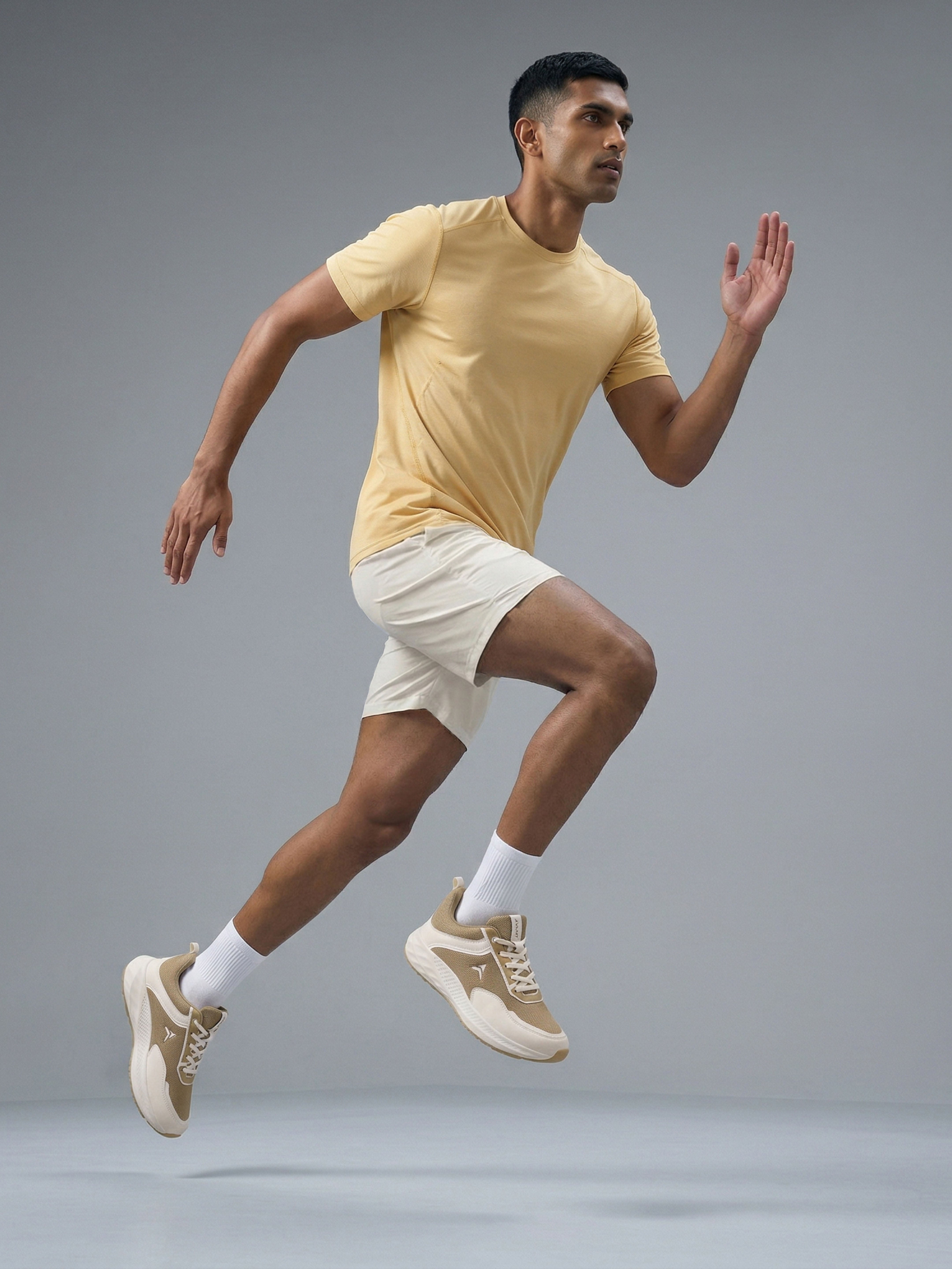 Avant Men's PowerMesh Running Shoes - Brown/White