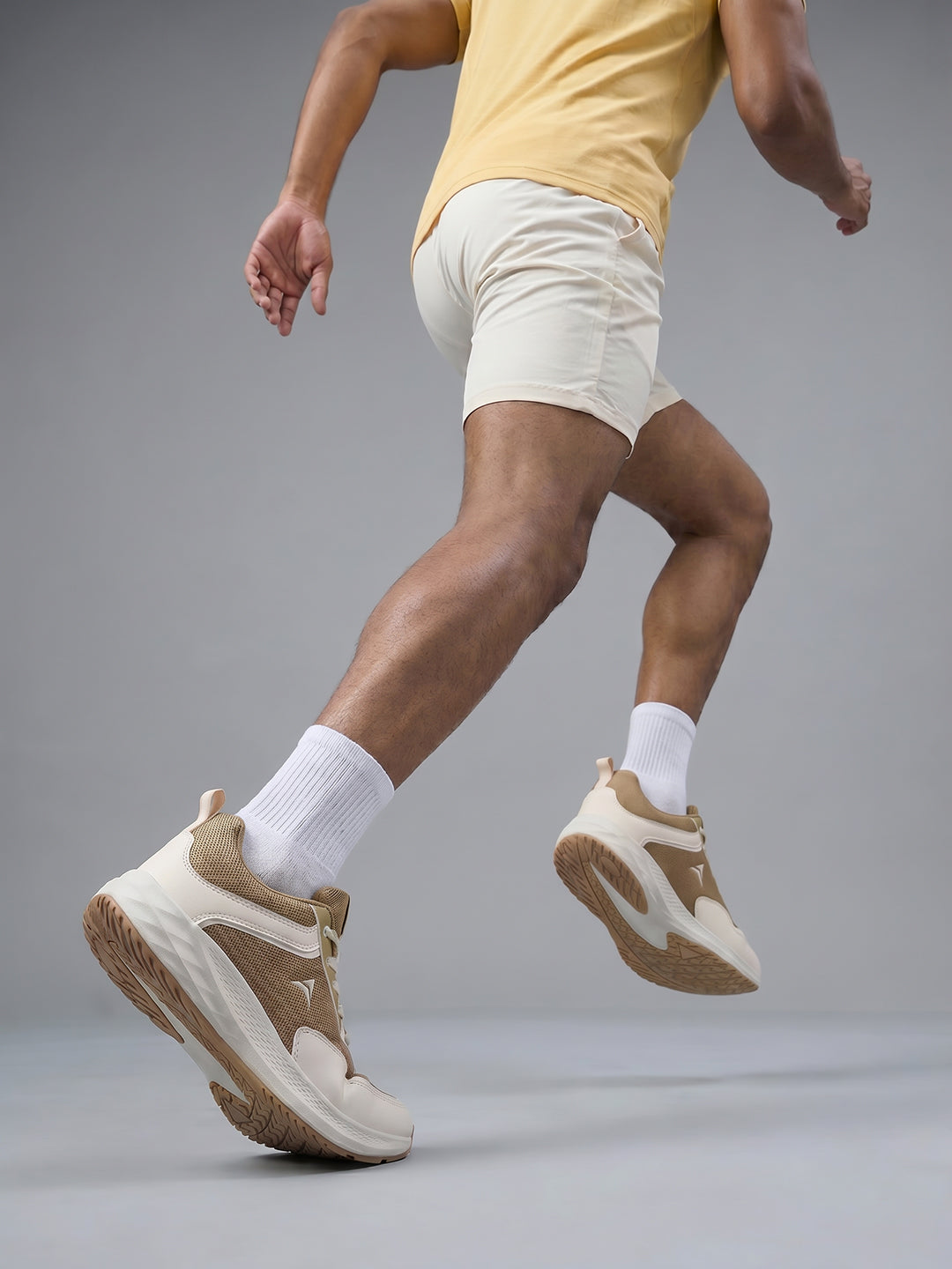Avant Men's PowerMesh Running Shoes - Brown/White