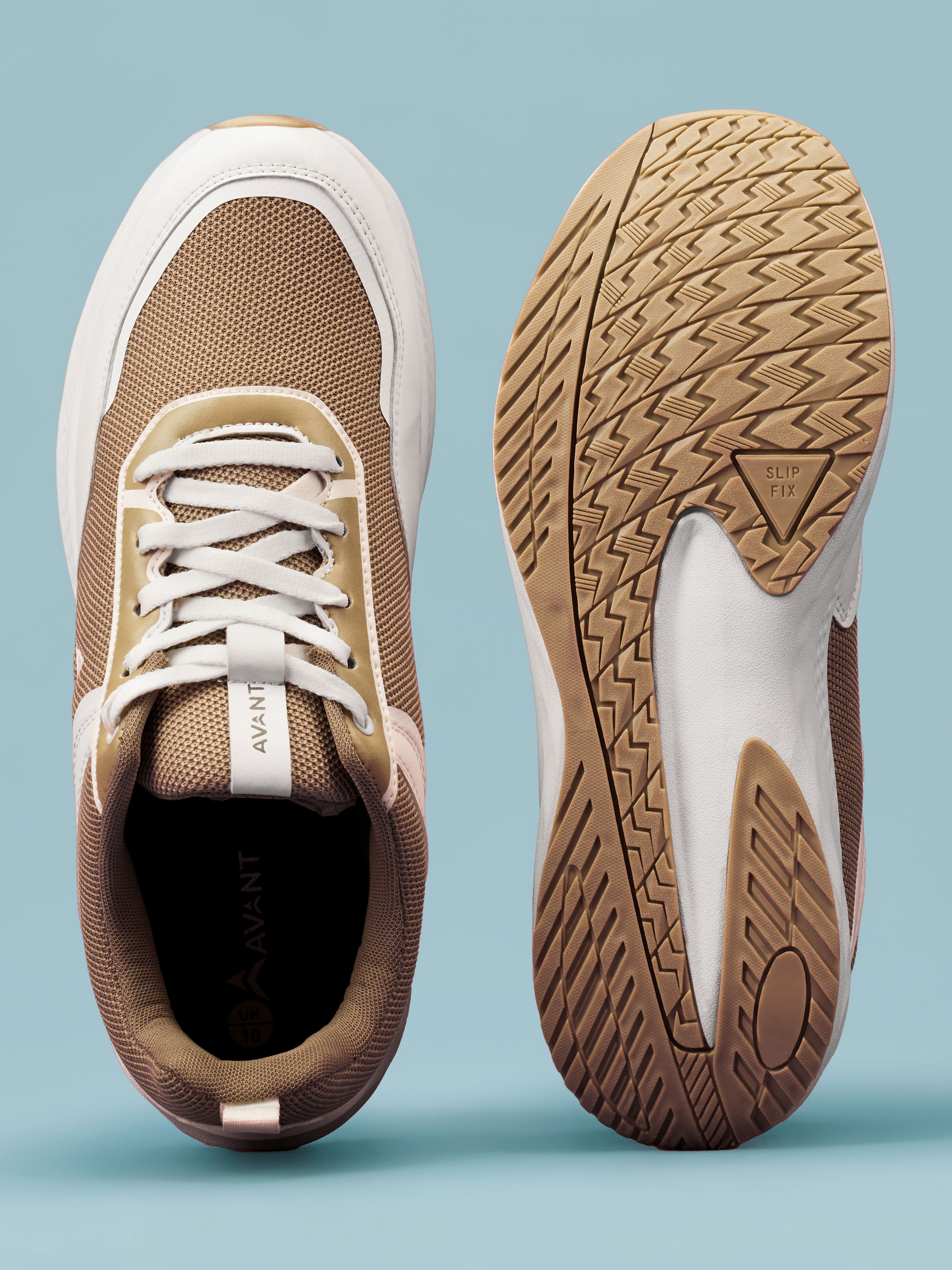Avant Men's PowerMesh Running Shoes - Brown/White