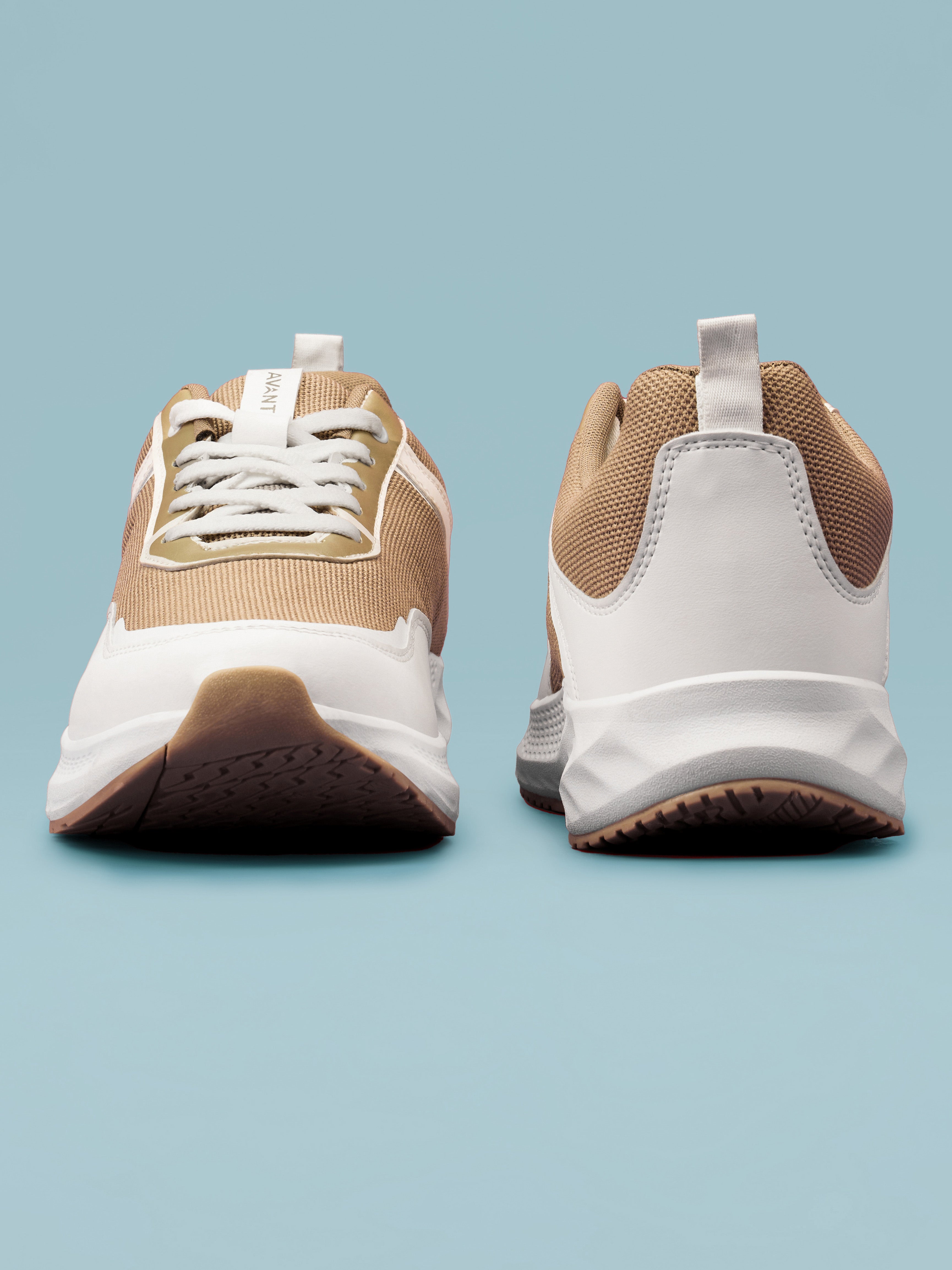 Avant Men's PowerMesh Running Shoes - Brown/White