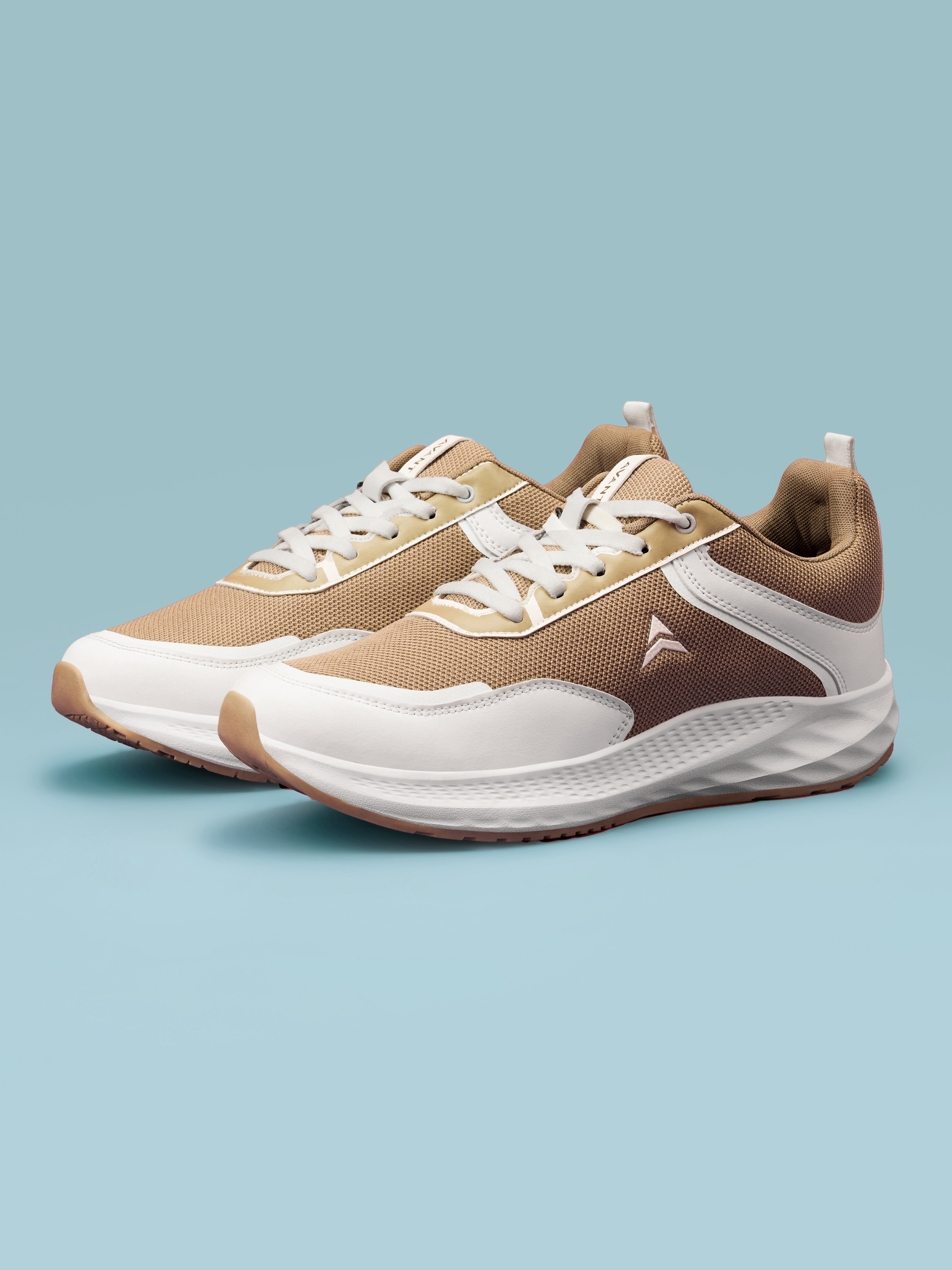 Avant Men's PowerMesh Running Shoes - Brown/White