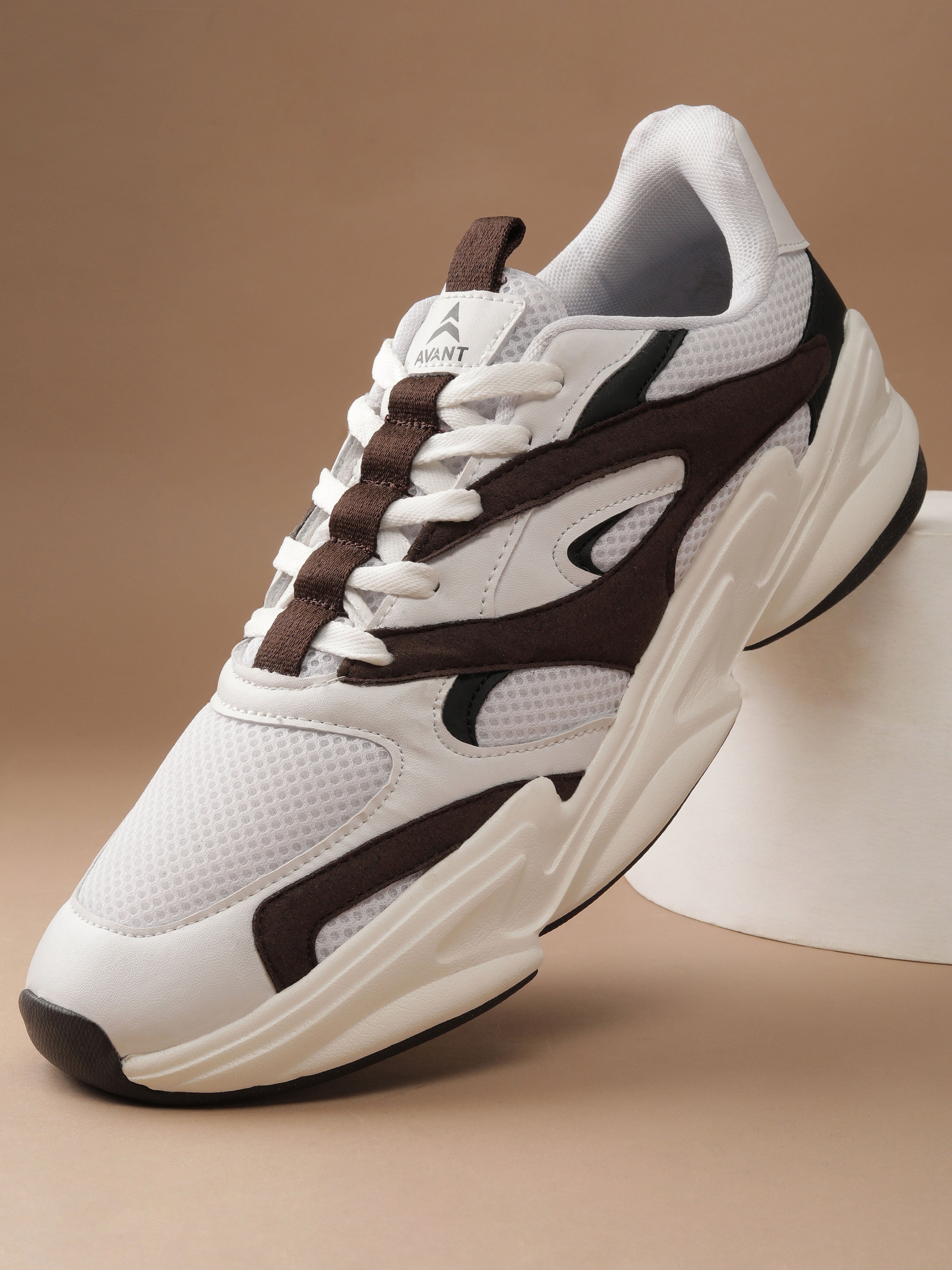 Avant Men DriftPulse Sneakers - White/Brown