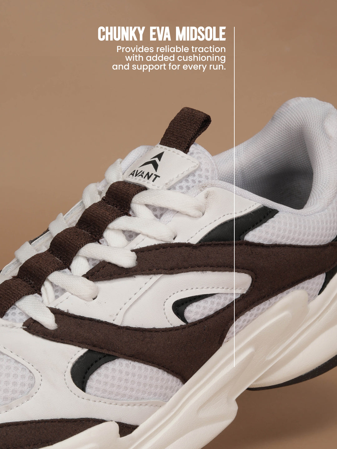 Avant Men DriftPulse Sneakers - White/Brown