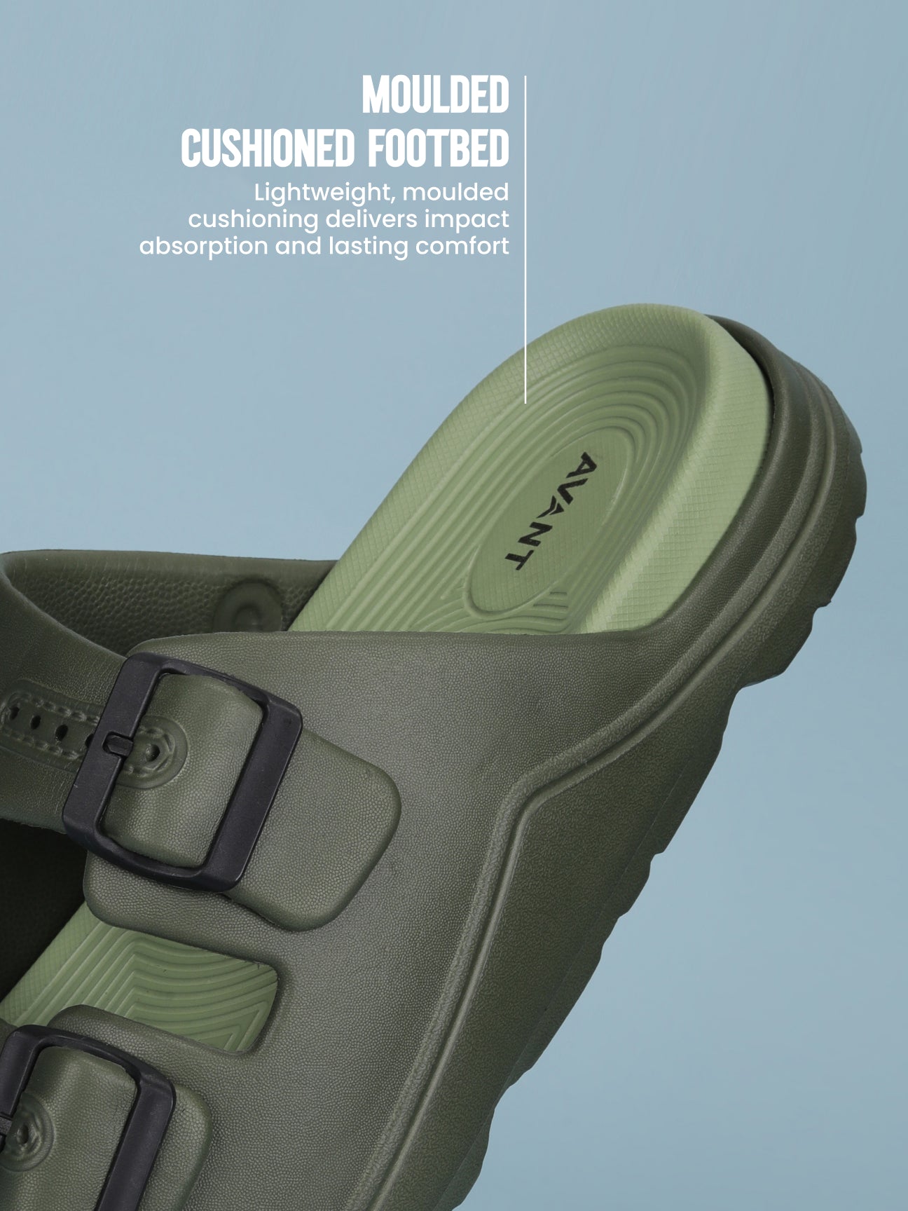 Avant Men's BuckleStride Sliders - Olive