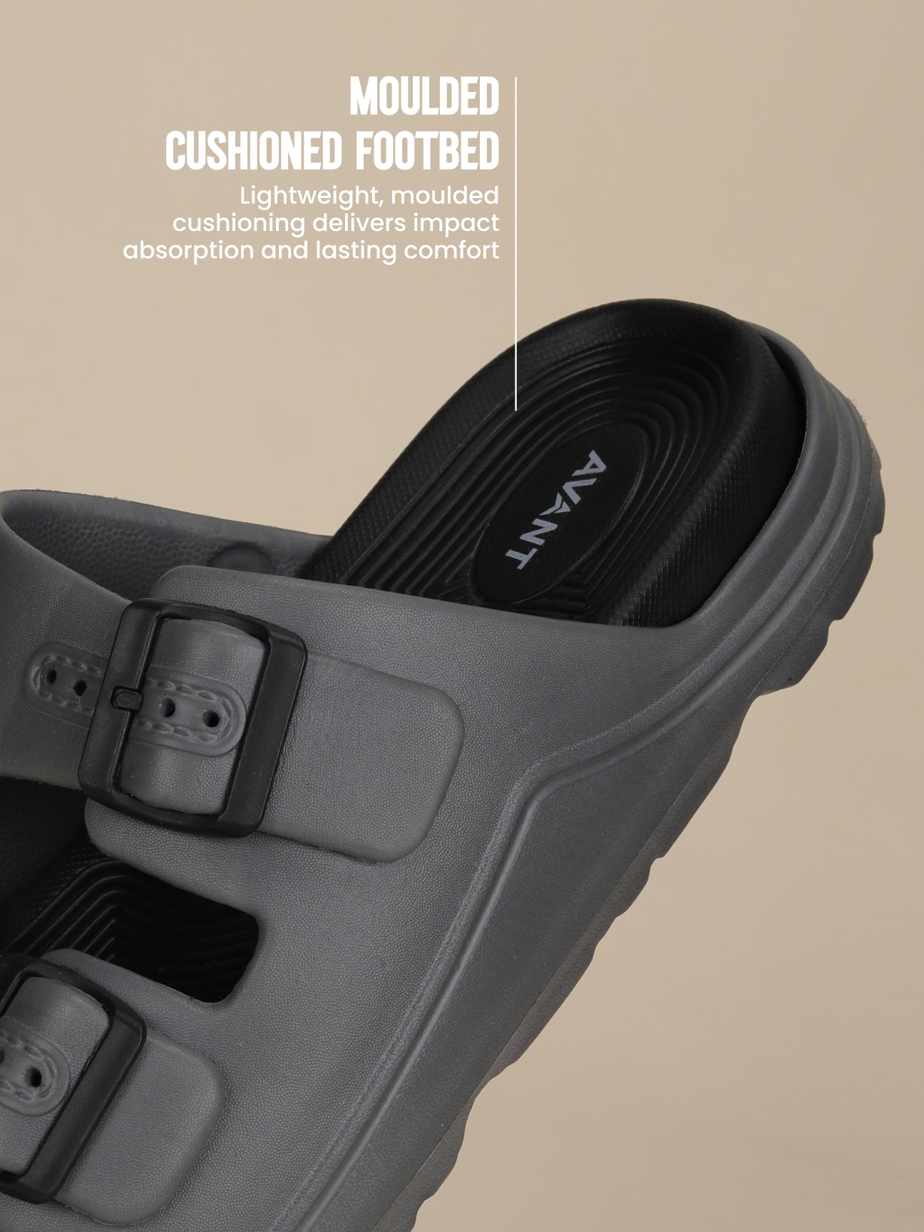 Avant Men's BuckleStride Sliders - Grey