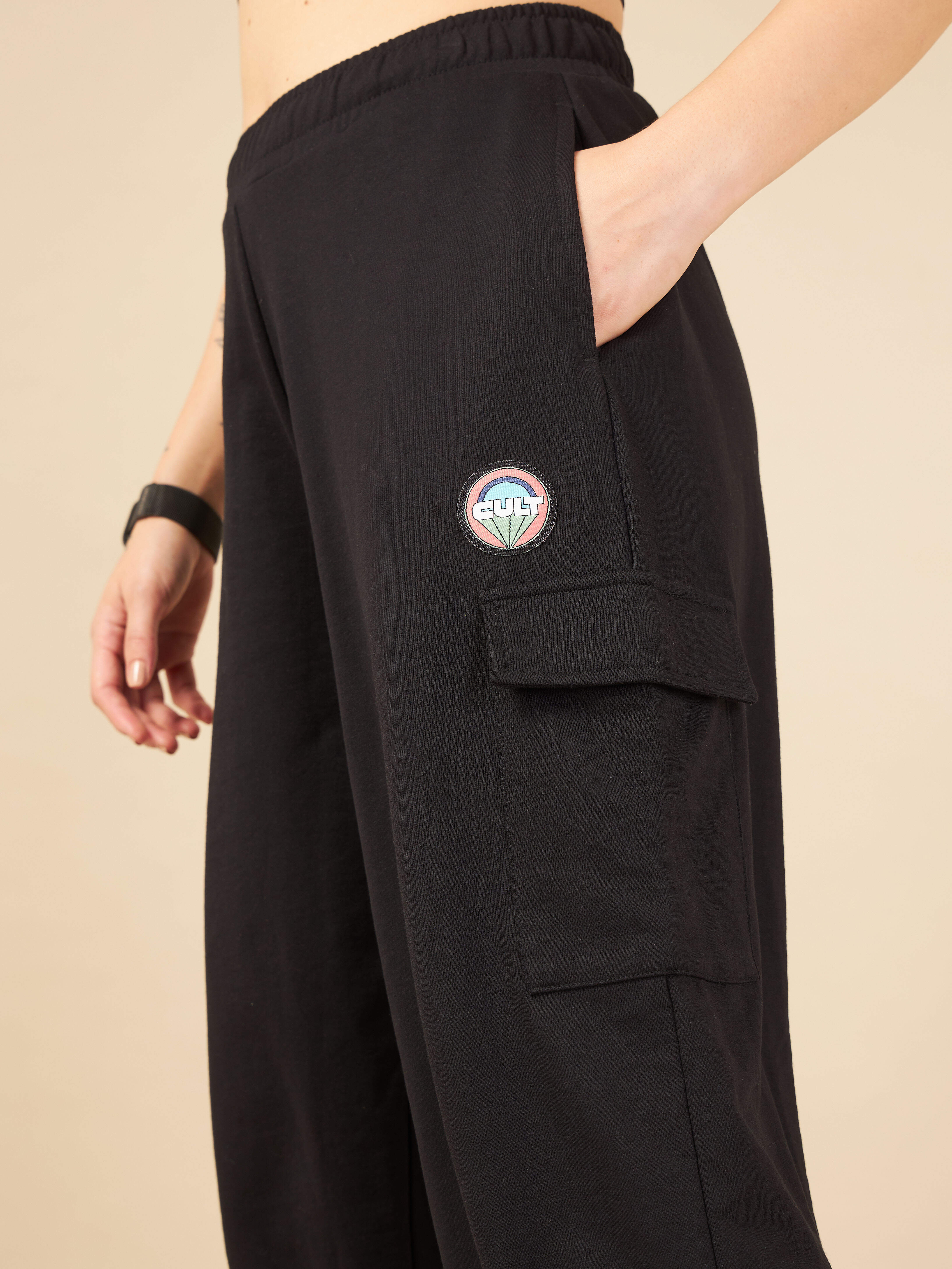 Women Black Club Utility Joggers