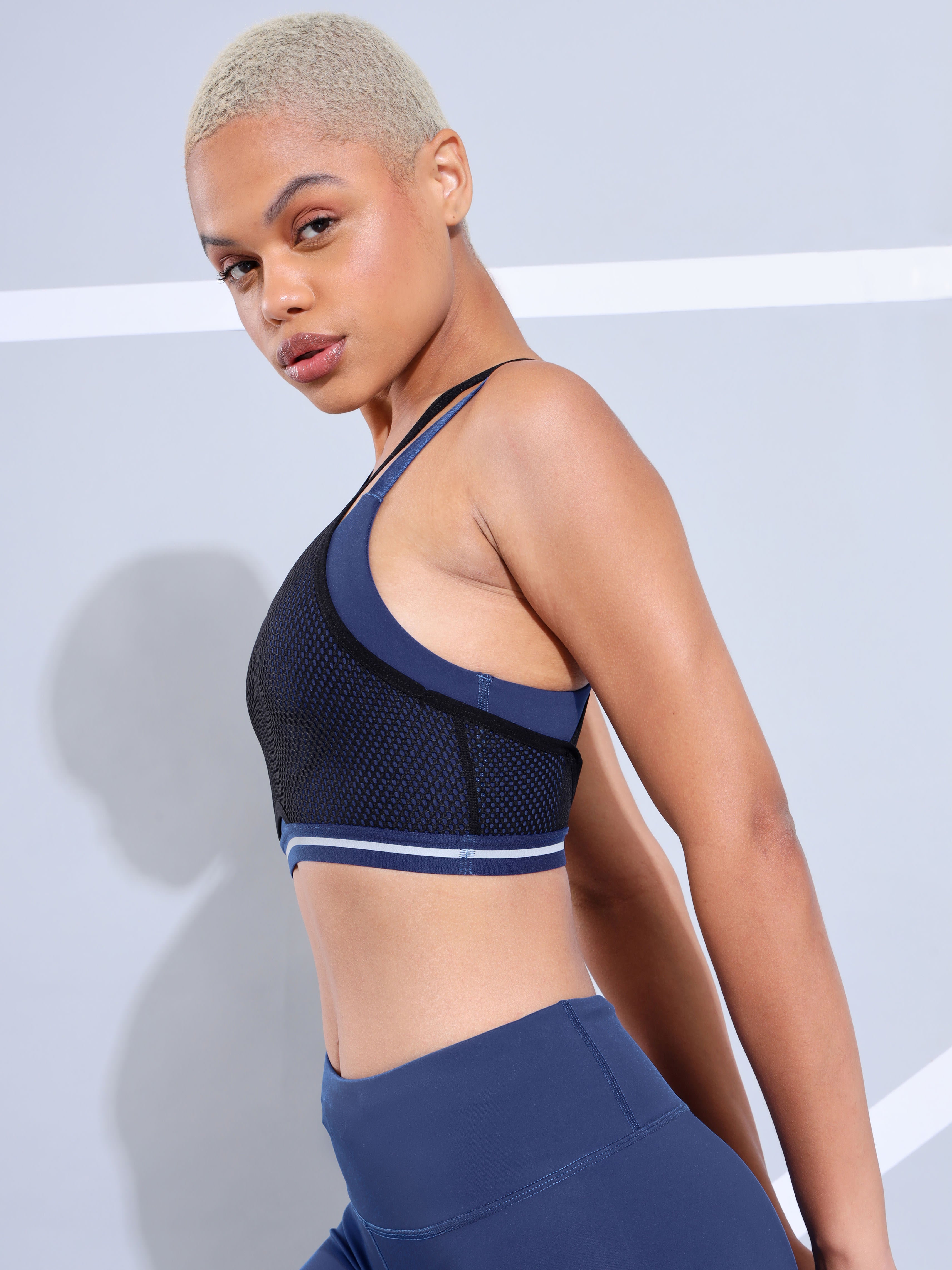 Cleo High Impact Layered Mesh Sports Bra