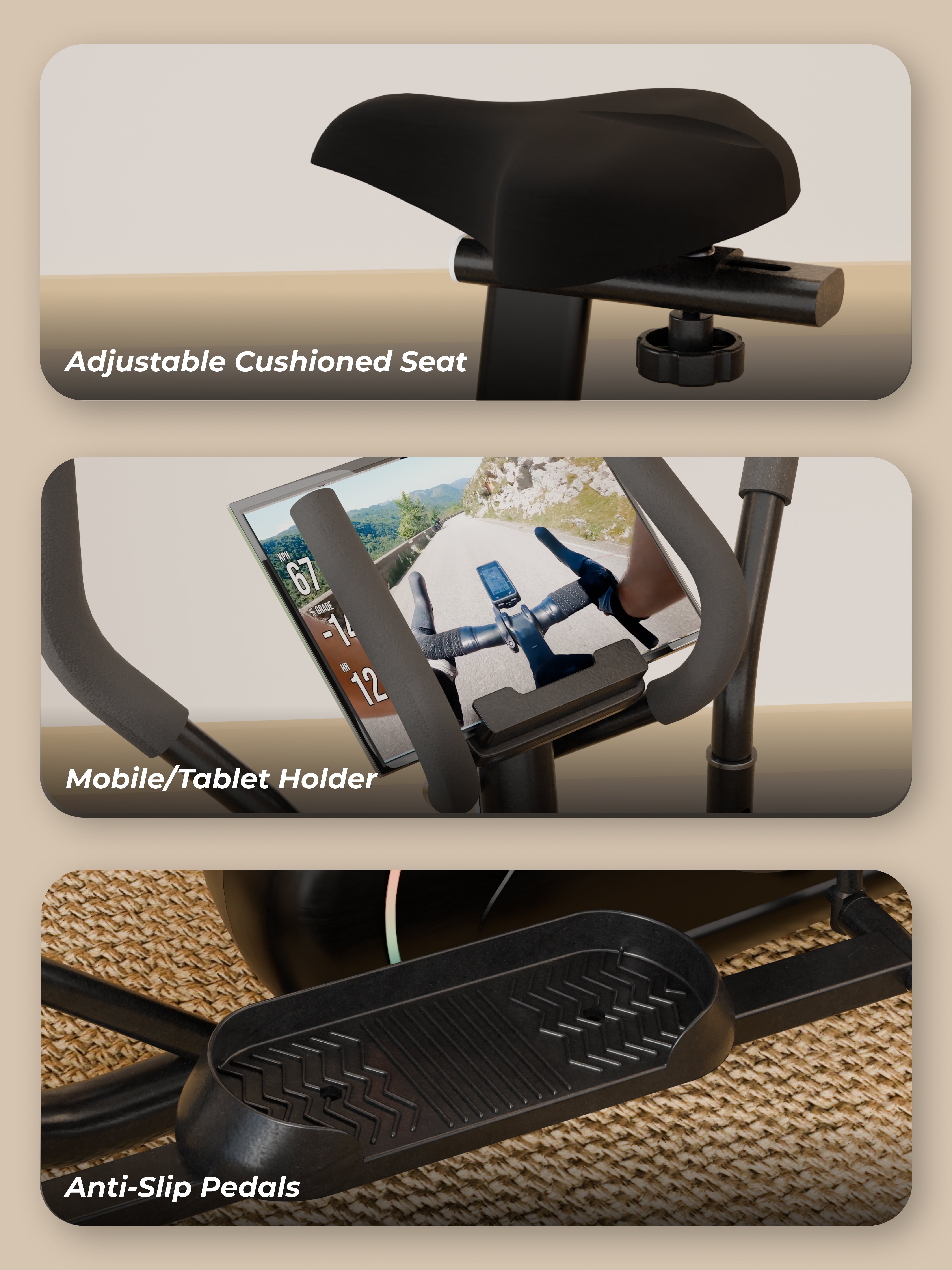 Cult SmartCrossNeo Magnetic Elliptical Trainer | 4Kg Flywheel | Max Weight: 130Kg | Home Use Cross Trainer - Black