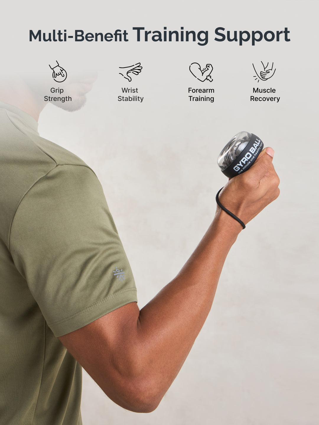 cult Gyro Ball Wrist & Forearm Strengthener Variable Resistance Grip Trainer (Up to 60 kg) with Carry Case
