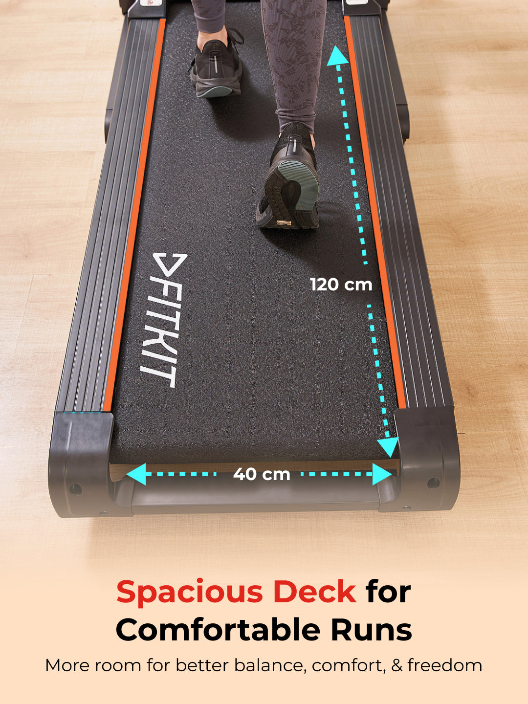 FT98Steel 3HP Treadmill | 3-Level Manual-Incline | Max Speed-12.8kmph | Max Weight-100kg (with 6 months extended warranty)