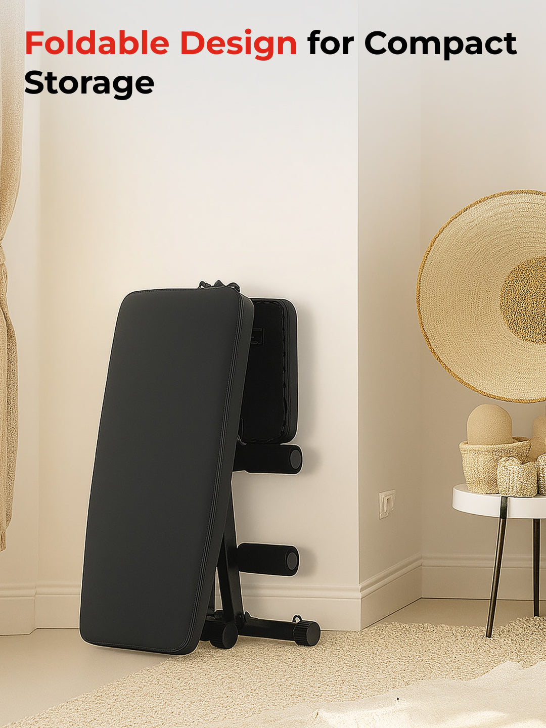 Cult Strivo Foldable Adjustable Workout Bench | 350Kg Max Weight | 8-Level Incline & Decline | High-Density Cushioning & Heavy-Duty Steel Frame Home Use Bench