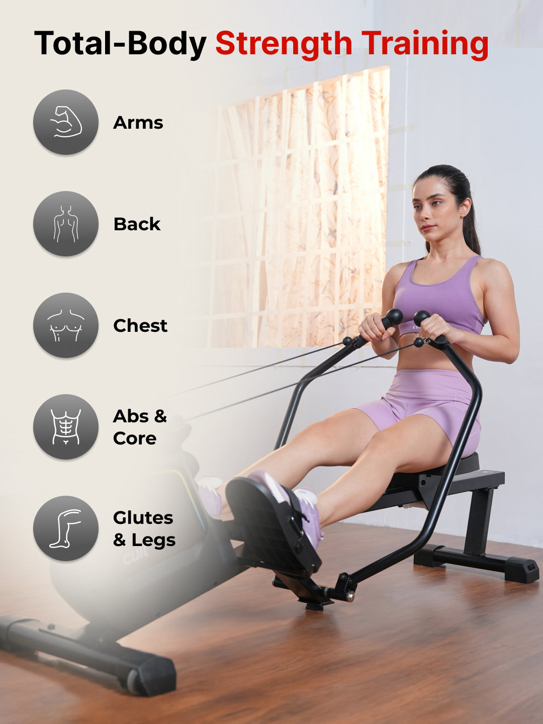 Cult SmartRowDualGlide Full-Motion Magnetic Rower | 120Kg Max Weight | Quiet Home Use Rowing Machine (with 6 months extended warranty)