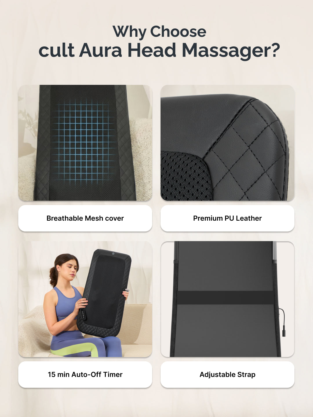 Cult Deep Relief Full Back Massager with Moving Rollers, 3-Intensity Heat & 4 Modes | Shiatsu Deep Tissue Relief for Neck & Lumbar | Home & Car Adapters (Black)