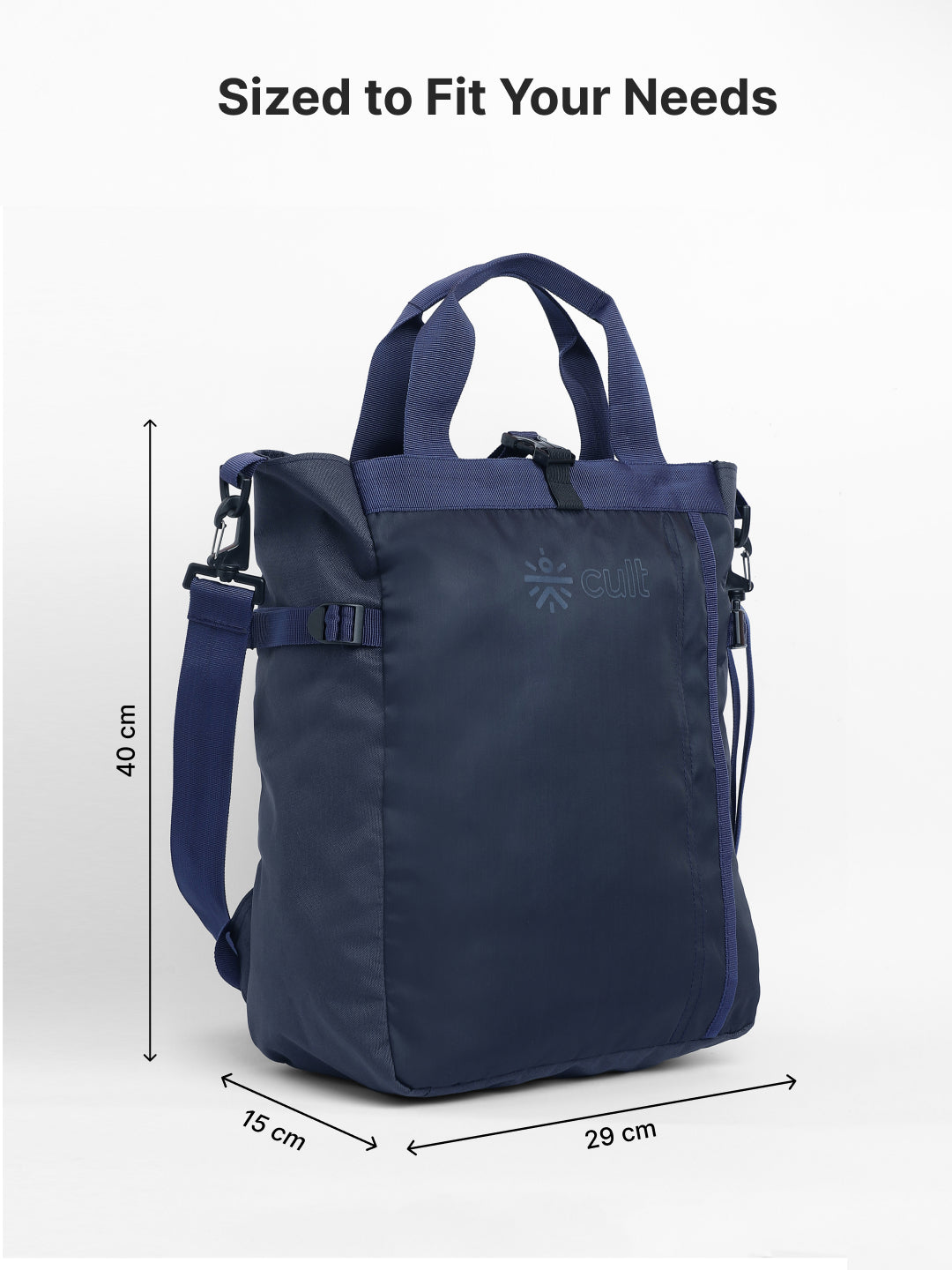 Work to Play Laptop Backpack 35L - Water-Repellent, Multi-Functional Bag with Trolley Sleeve & Shoe Cover Blue