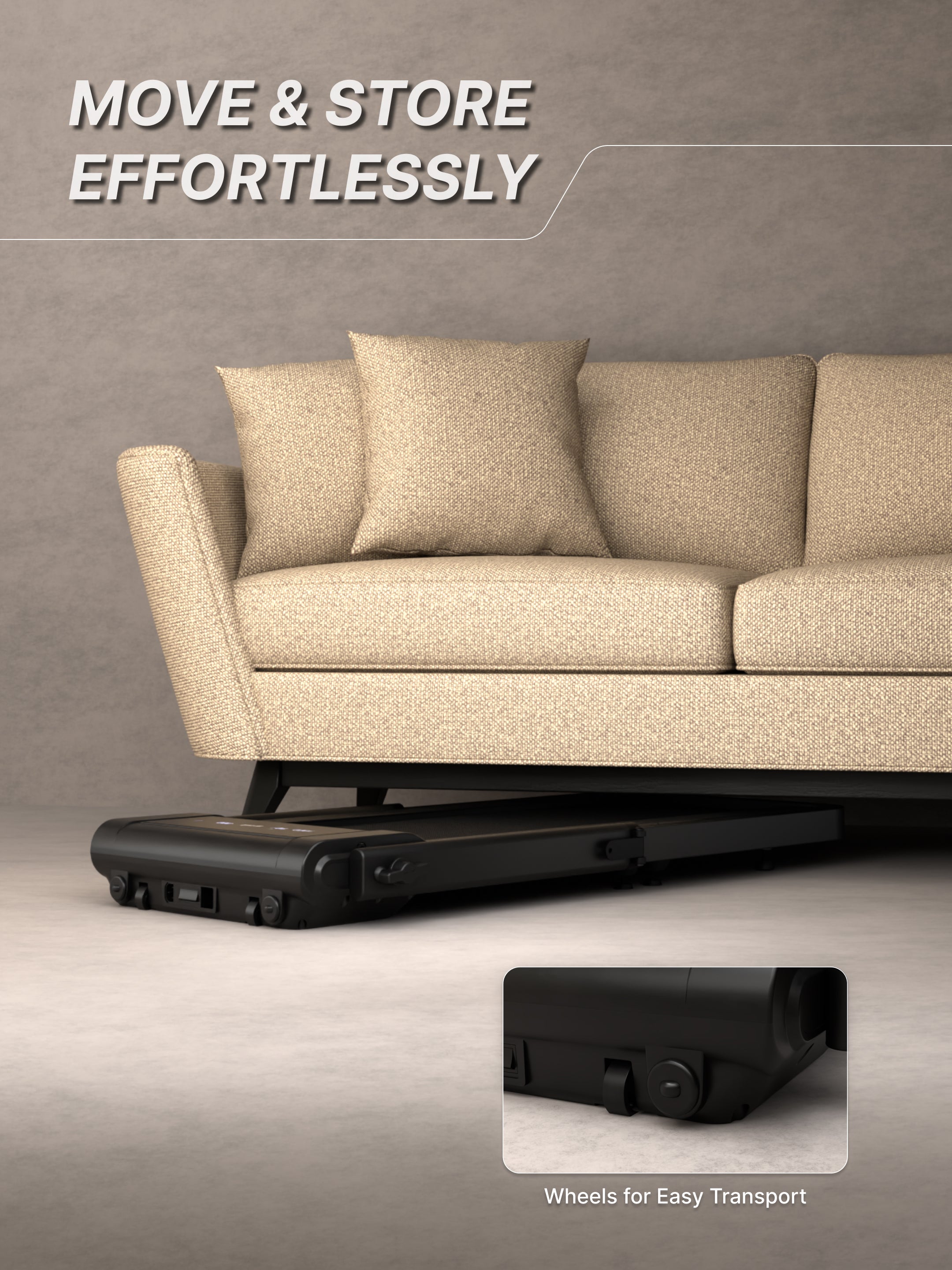 Cult Fold Plus Center-Folding Walking Pad with 5HP Motor with Easy Remote Control | Max User 130kg | Top Speed 6kmph | Running Deck 39.3 x 15.7 inches | Space Saving & Perfect for Home use Treadmill (with 6 Months Extended Warranty)