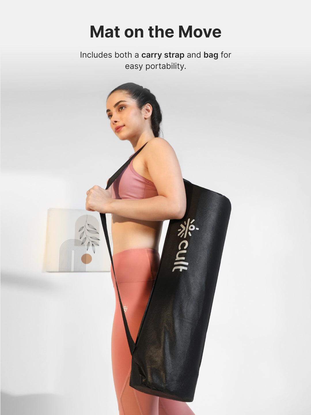 CULT TPE Yoga Mat 10mm Extra Thick with Carry Strap and Bag   Non-Toxic, Latex-Free, Anti-Slip, Tear-Resistant & Lightweight   Superior Cushioning for Joint Support, Ideal for Yoga, Pilates, Meditation & Home Workouts - Maroon