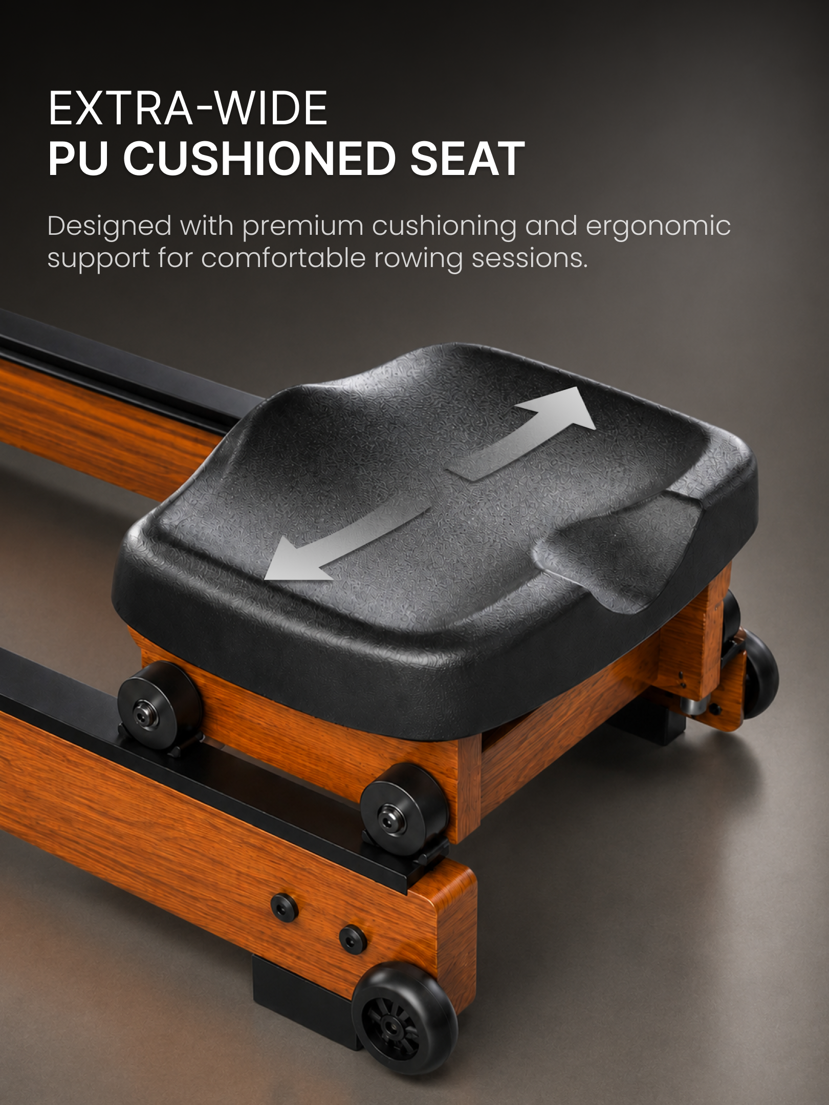 Cult Smart Water Rowing Machine for Home Gym | Dual Resistance | 32-Level Magnetic Resistance | Foldable Wooden Rowing Machine | 120 kg Capacity | Compact & Foldable Design