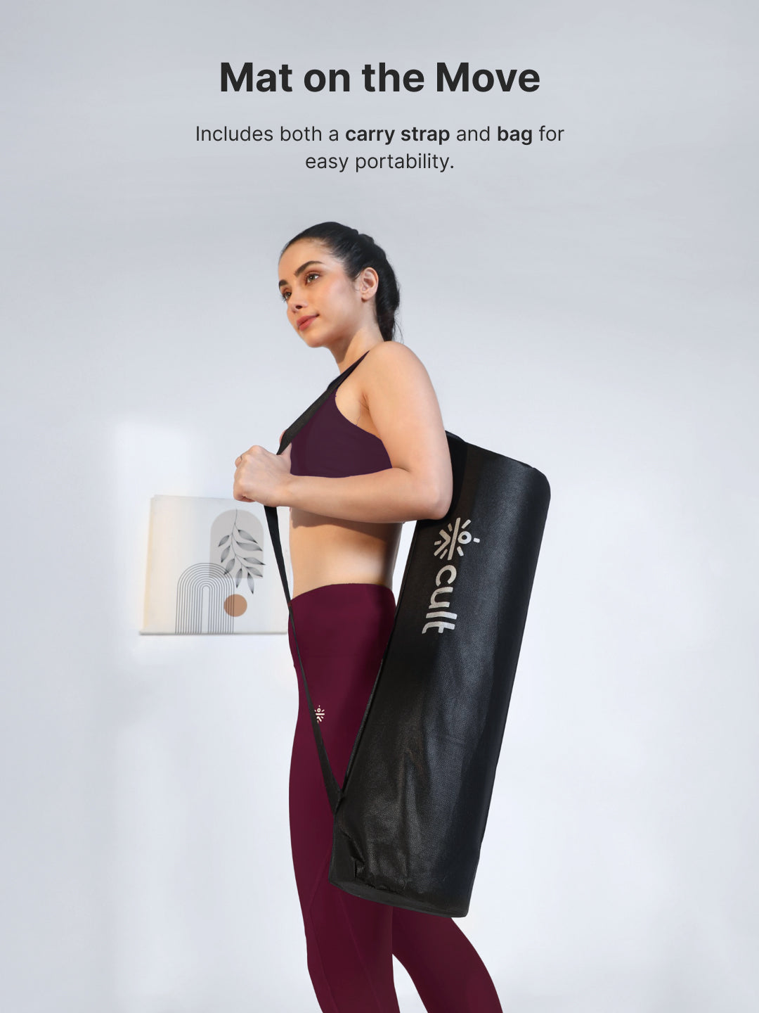 CULT Ultra Cushioned 8mm TPE Yoga & Pilates Mat   Eco-Friendly, Skin-Friendly, Anti-Skid, Tear-Resistant, Lightweight & Portable with Carry Strap and Bag   Ideal for Home, Gym & Outdoor Workouts - Brown