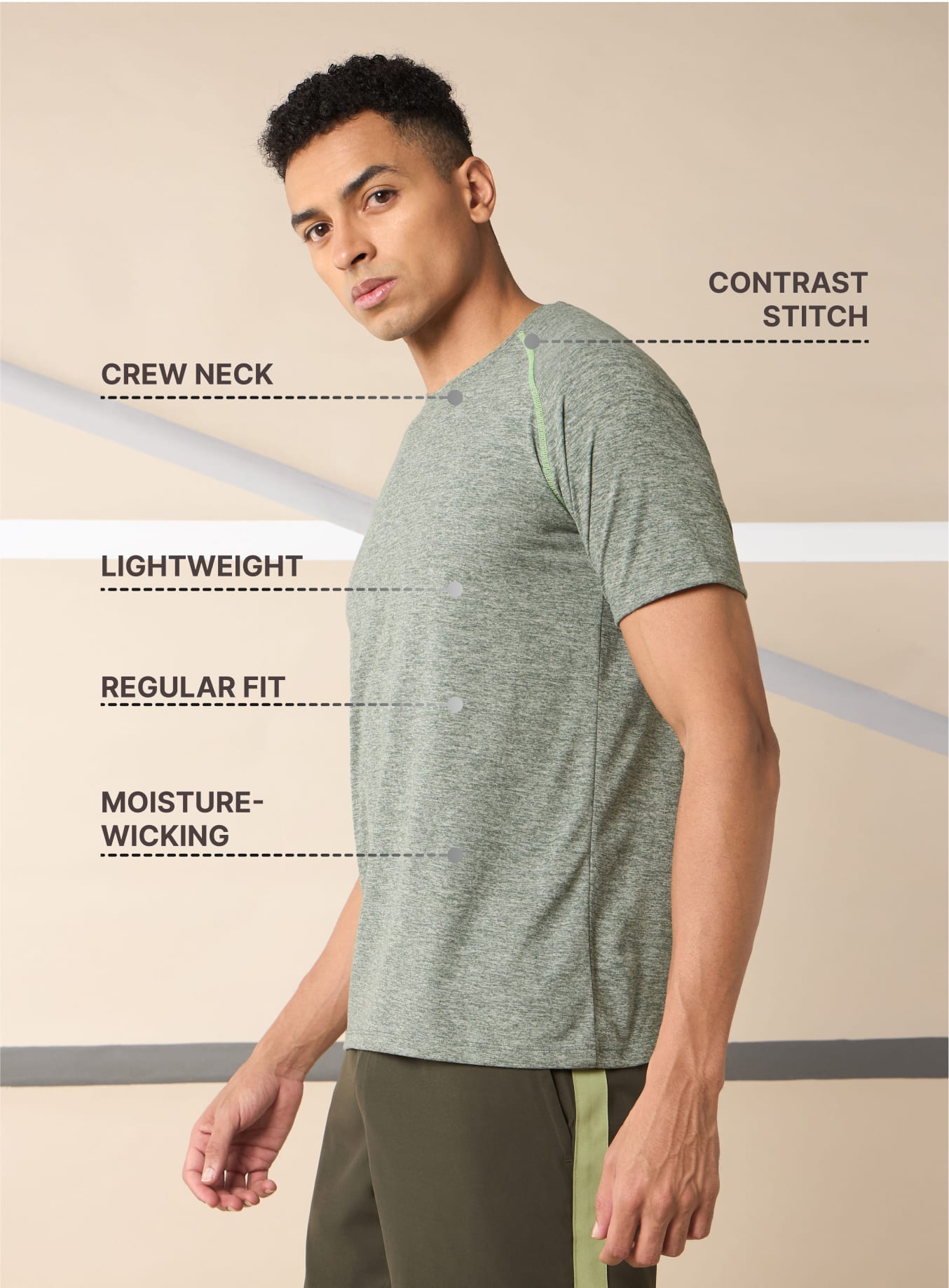 Men's Flex Olive Comfortech T-shirt