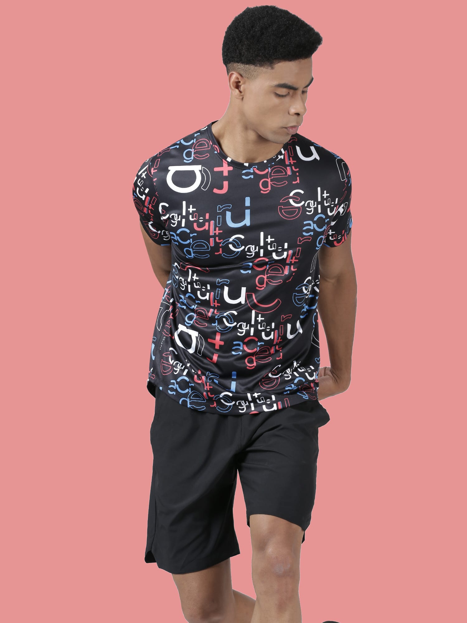 Alphabet Black Gym Tee