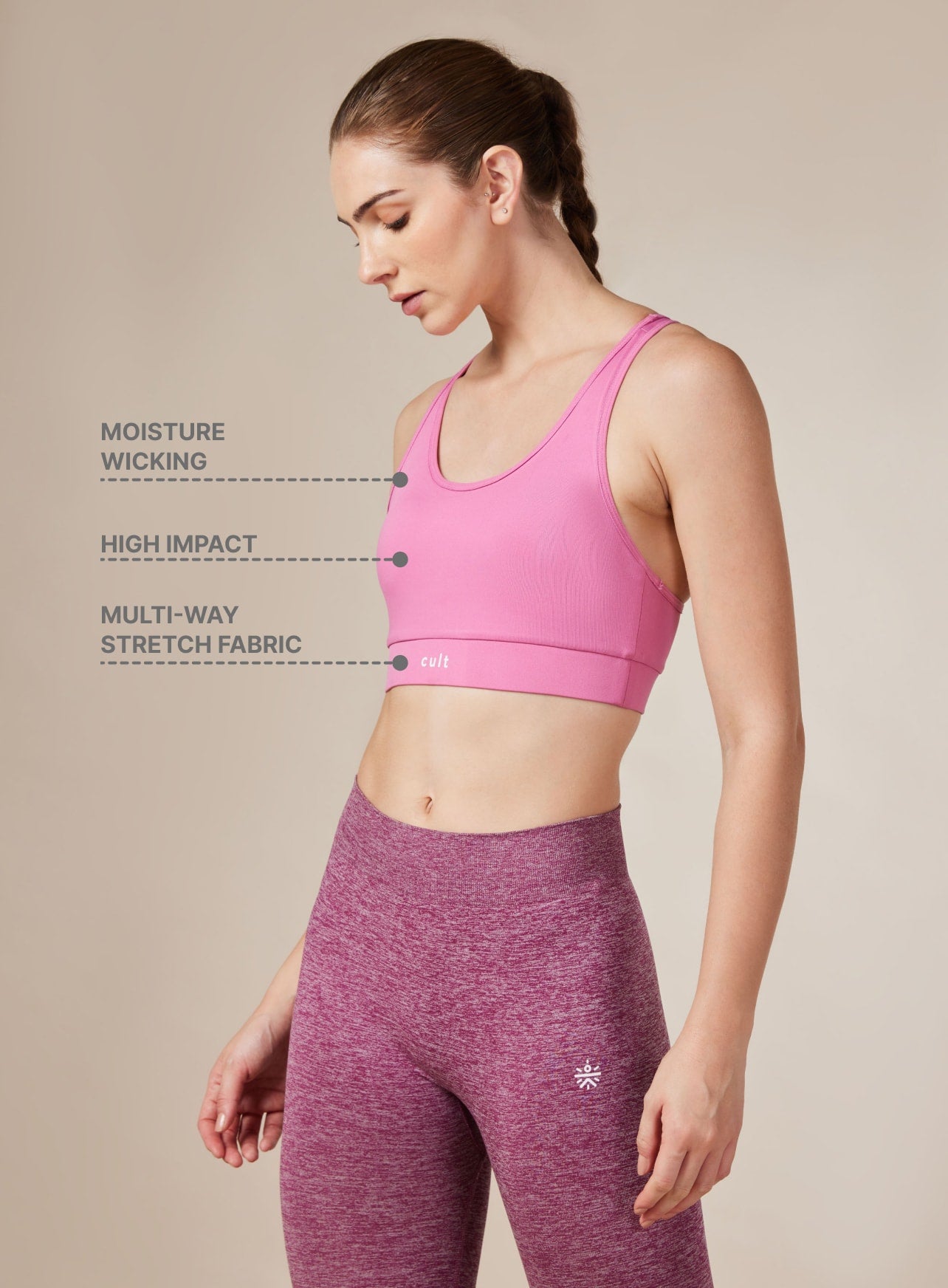 Women's Cult Pink Racer Back Bra