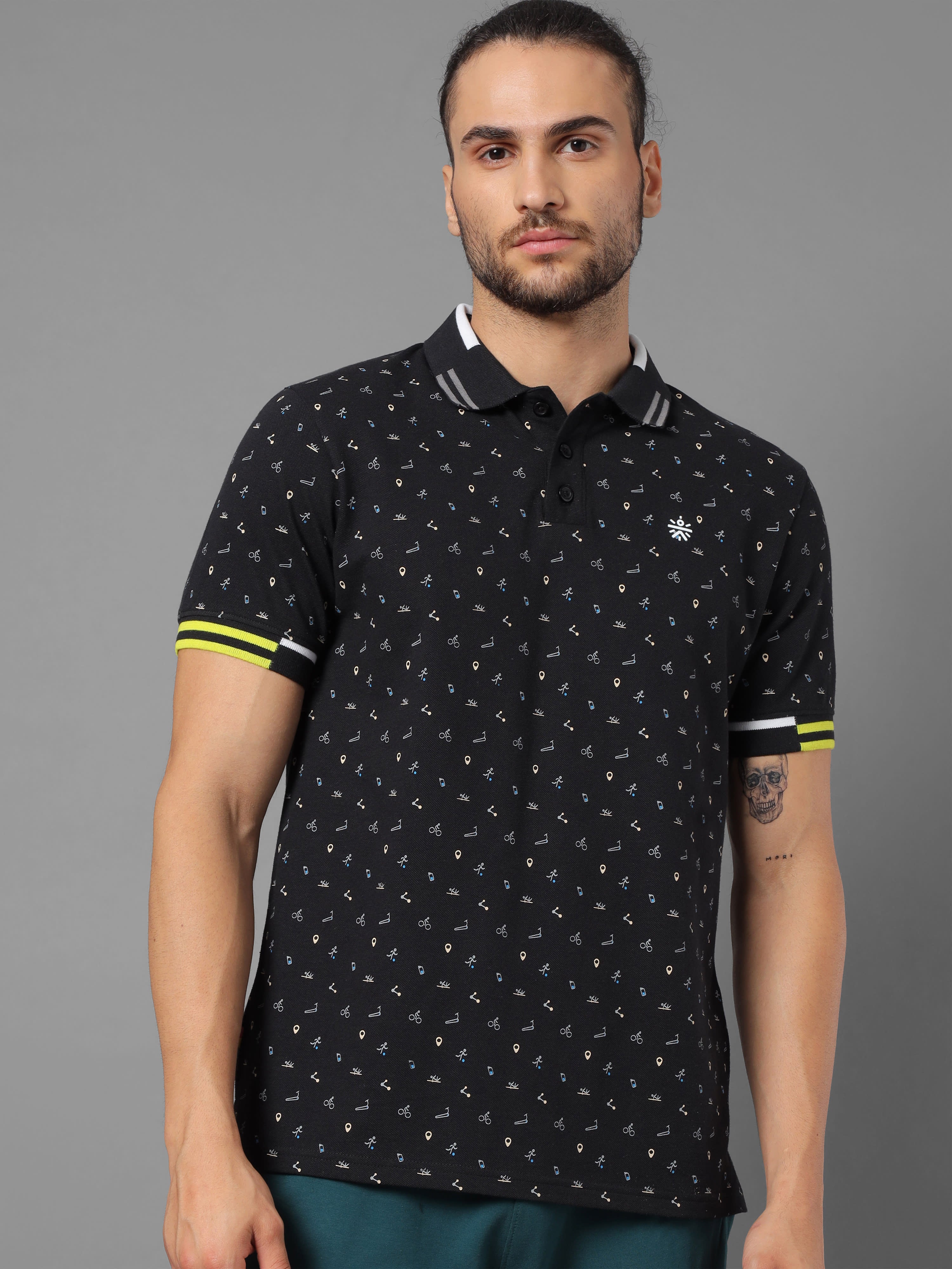 Conversational Print Polo T-shirt