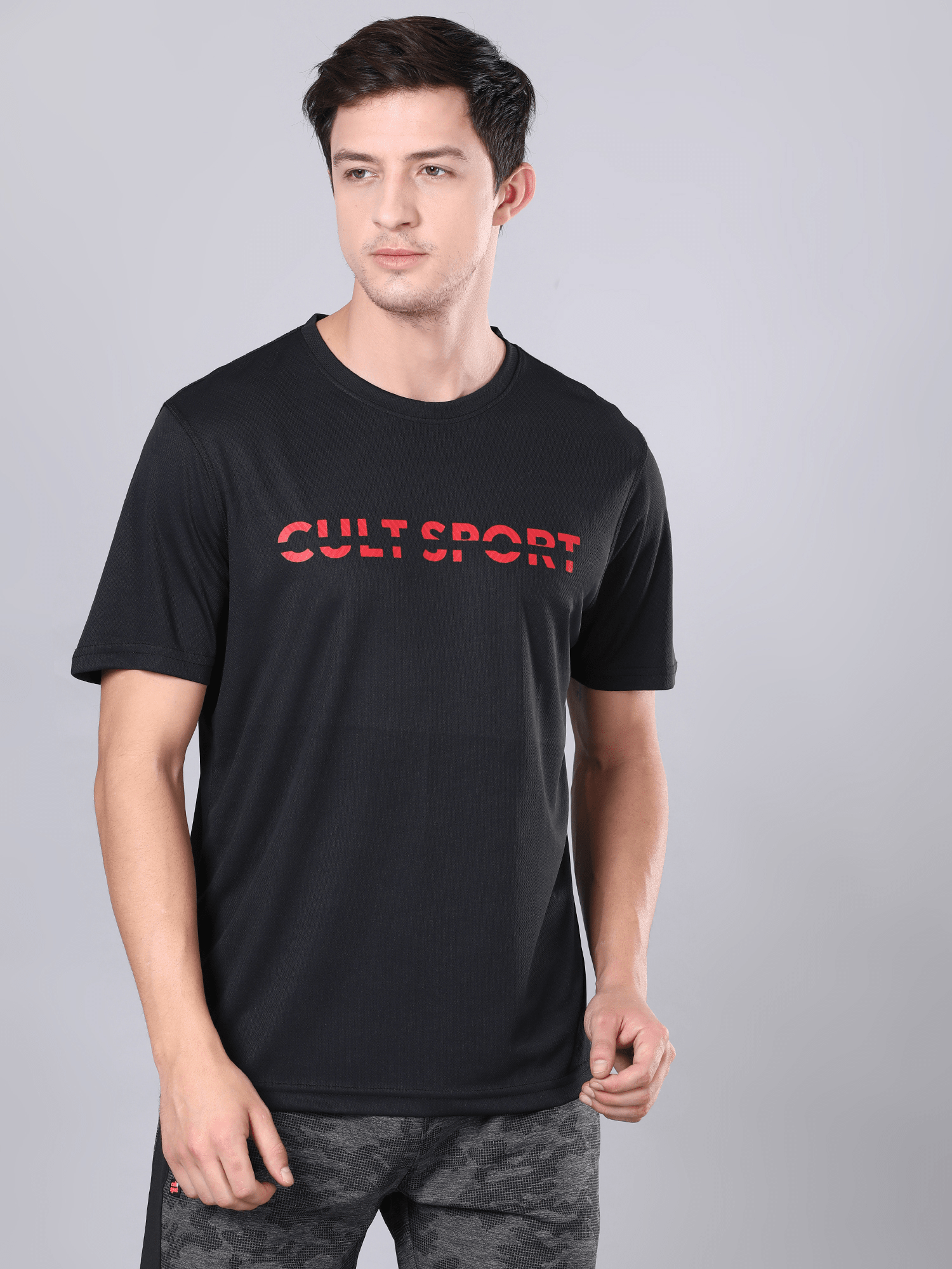 Abstract Bid Black Workout Tee