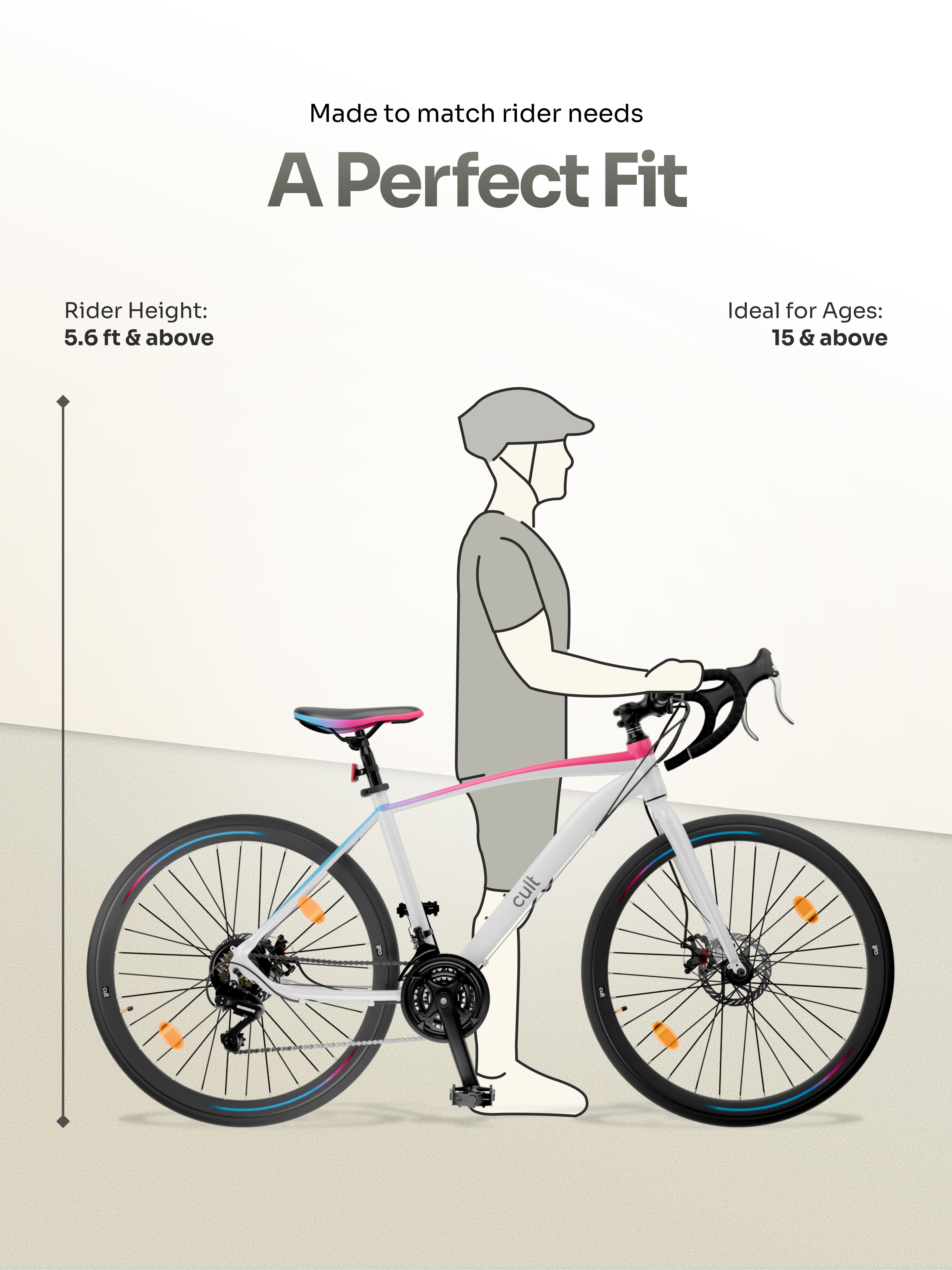 Cult Thrust 700C Road Cycle with 21 Speed Shimano Gears – White