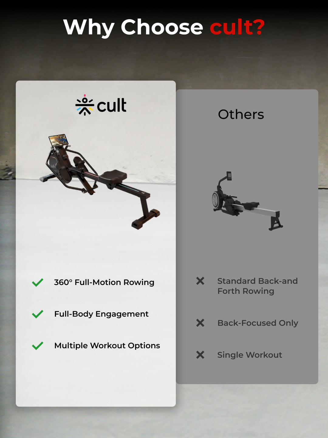 Cult SmartRowDualGlide Full-Motion Magnetic Rower | 120Kg Max Weight | Quiet Home Use Rowing Machine (with 6 months extended warranty)