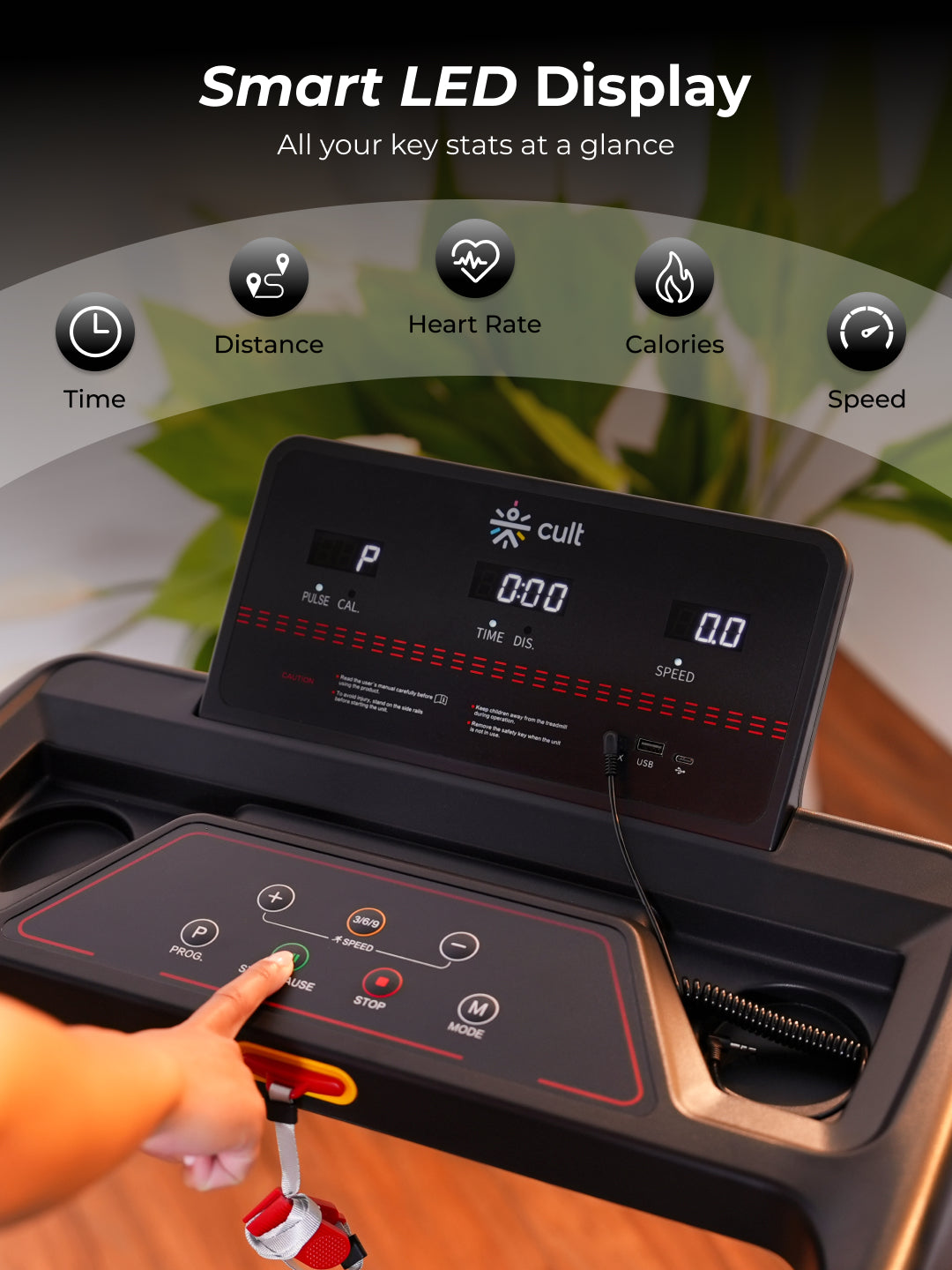 FITKIT by Cult FT98Carbon BLDC Motorized Treadmill (4HP Peak) | 100Kg Max Weight Capacity for Home Gym Equipment