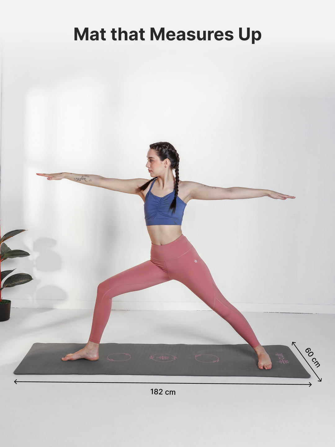 CULT Ultra Cushioned 8mm TPE Yoga & Pilates Mat   Eco-Friendly, Skin-Friendly, Anti-Skid, Tear-Resistant, Lightweight & Portable with Carry Strap and Bag  Ideal for Home, Gym & Outdoor Workouts - Dark Grey