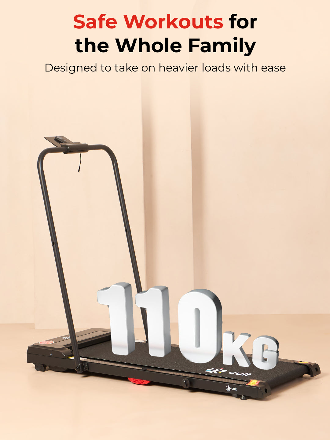 Cult Walking pad Pro 2HP Peak | Max Speed-10kmph | Max Weight-110kg | Walking Pad for Home Use (with 6 months extended warranty)