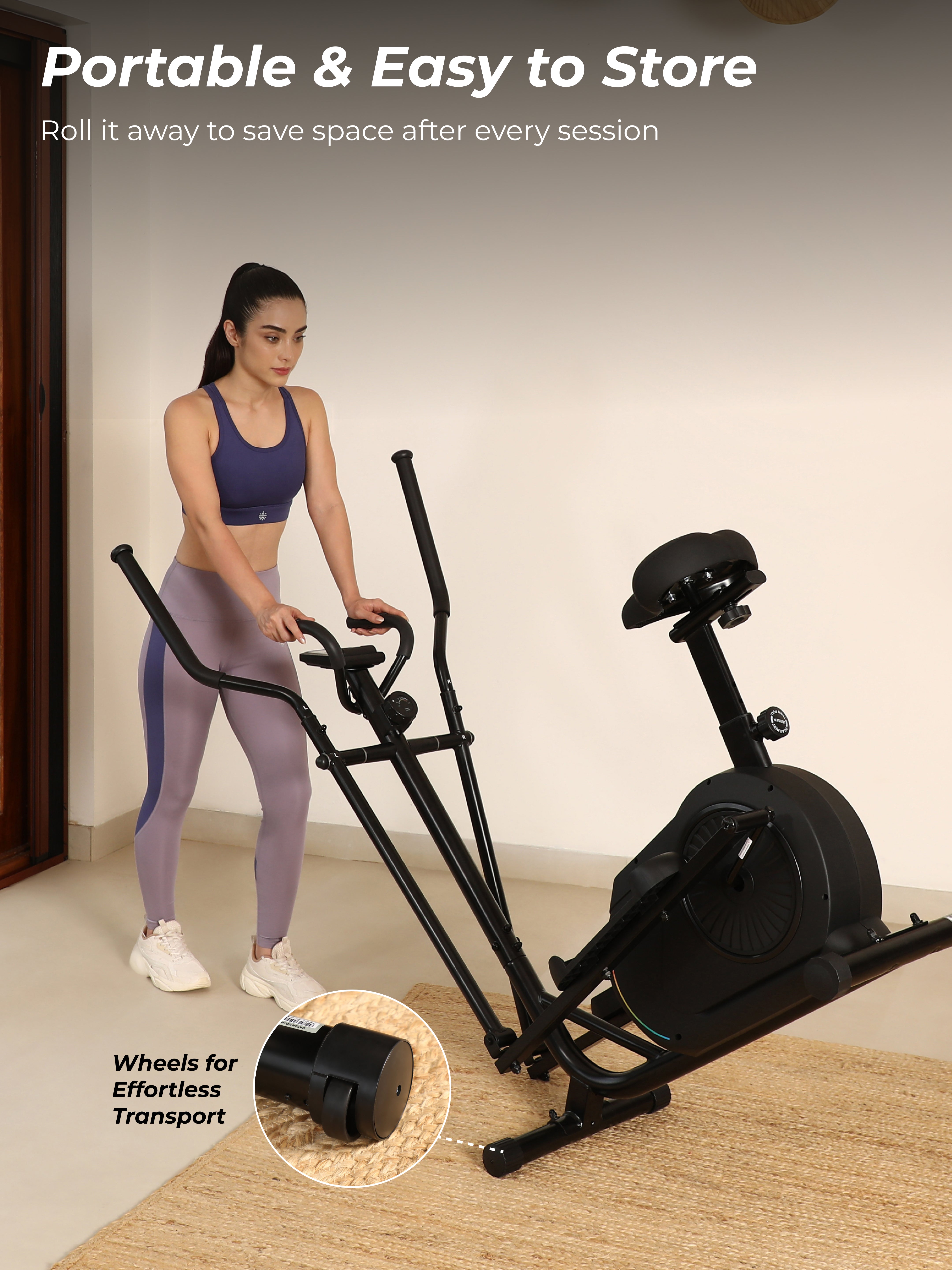 Cult SmartCrossNeo Magnetic Elliptical Trainer | 4Kg Flywheel | Max Weight: 130Kg | Home Use Cross Trainer - Black