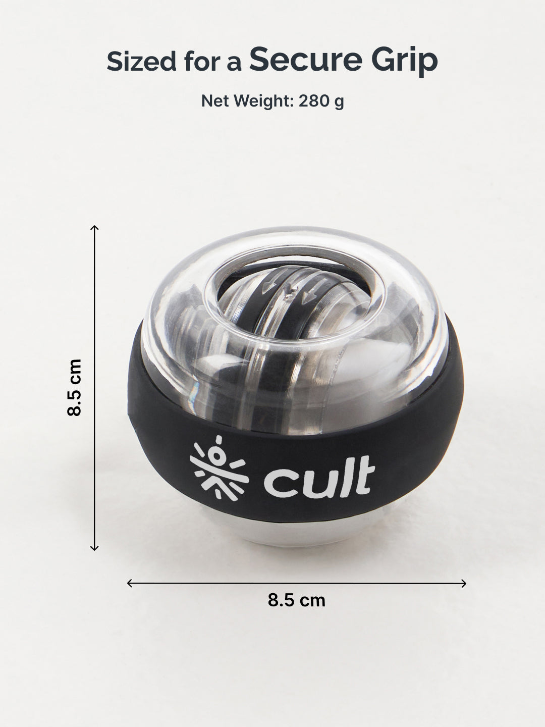 cult Gyro Ball Wrist & Forearm Strengthener Variable Resistance Grip Trainer (Up to 60 kg) with Carry Case