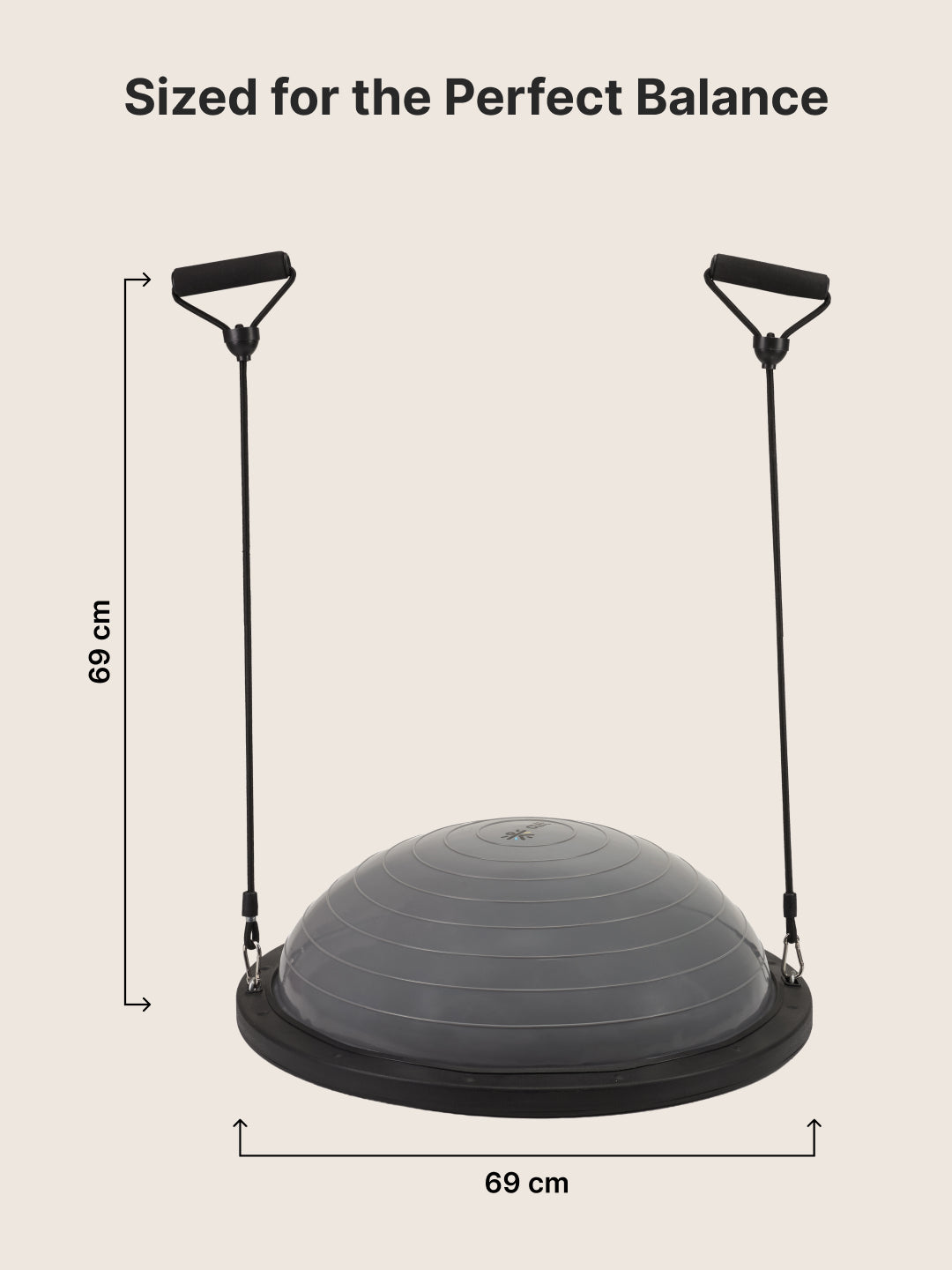 Cult Half Balance Ball Trainer for Full Body Workout with Pair of Resistance Bands and Pump | Anti-Slip Stability Ball| Core Strength, Balance, and Stability Training Equipment for Home Gym & Fitness Workouts