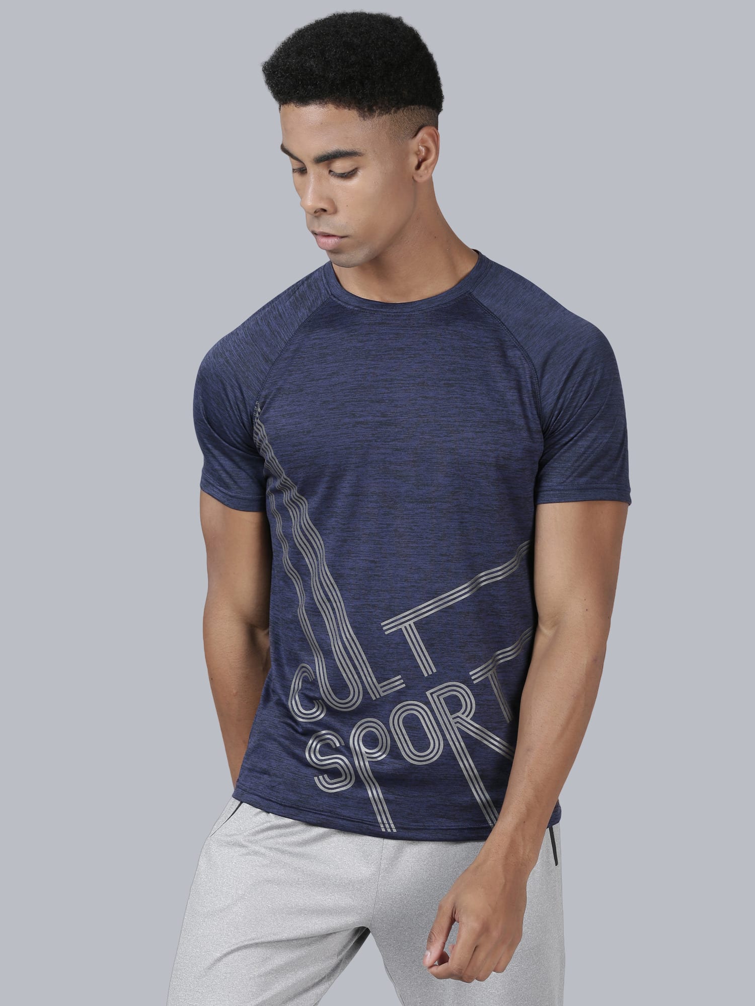Metallic Network Navy Gym Tee
