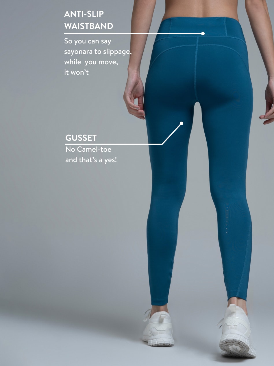 Teal Absolute Fit Solid Workout Tights