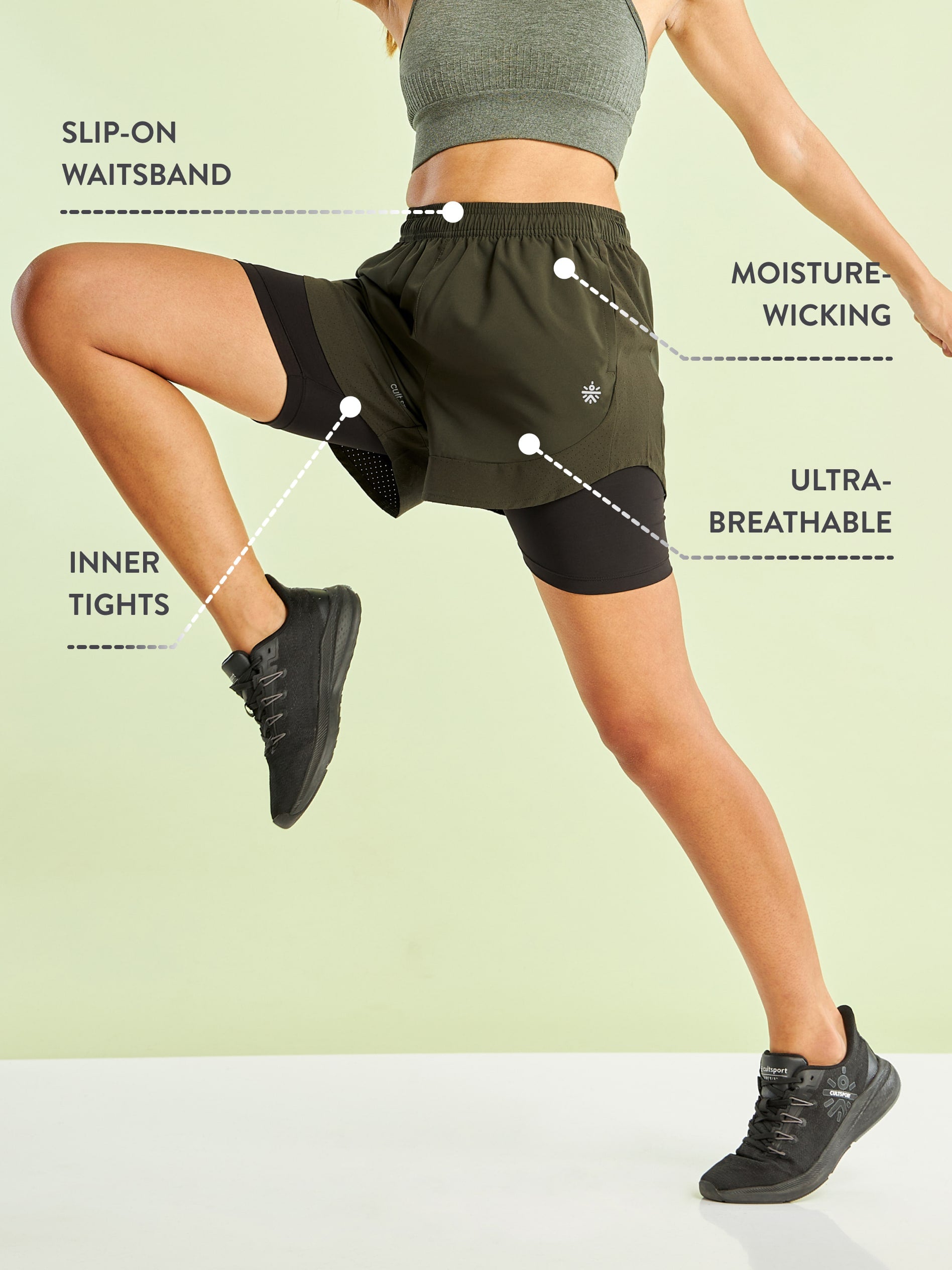 Running Shorts with Inner Tights