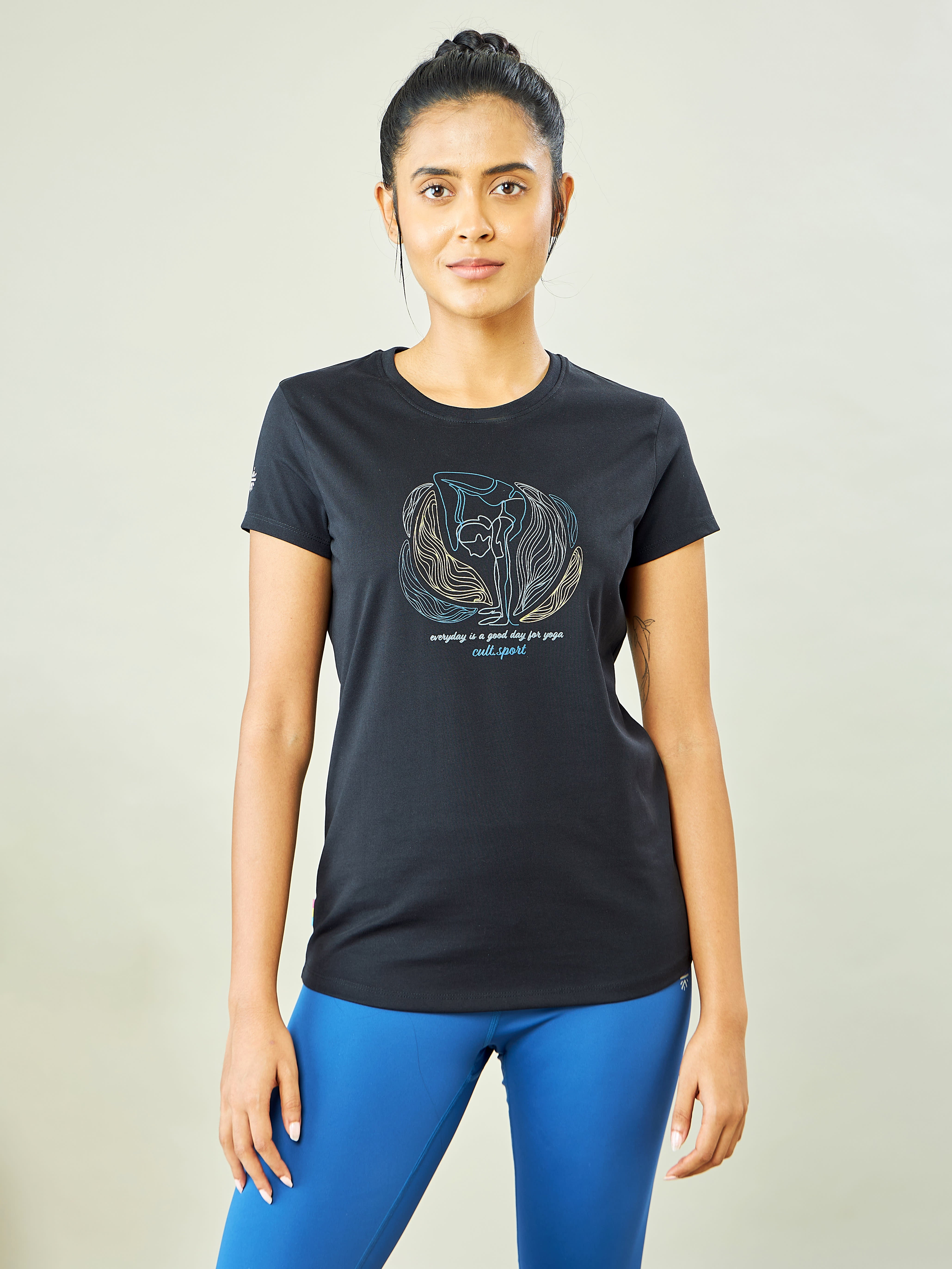 Graphic Print Yoga T-shirt