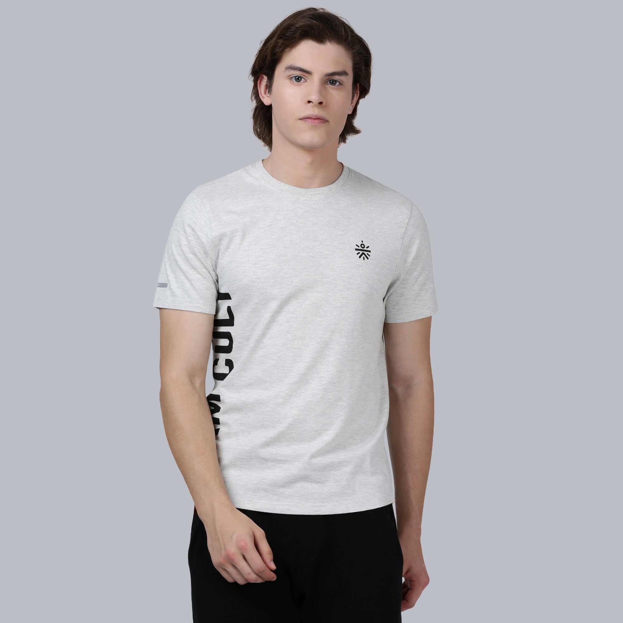 Signature "i Am Cult" Grey Cotton Tee