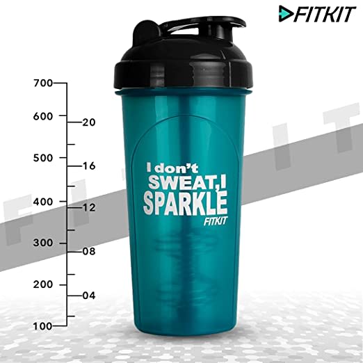 Fitkit FKSB14 Classic 700 ml Shaker (Pack of 1, Green)