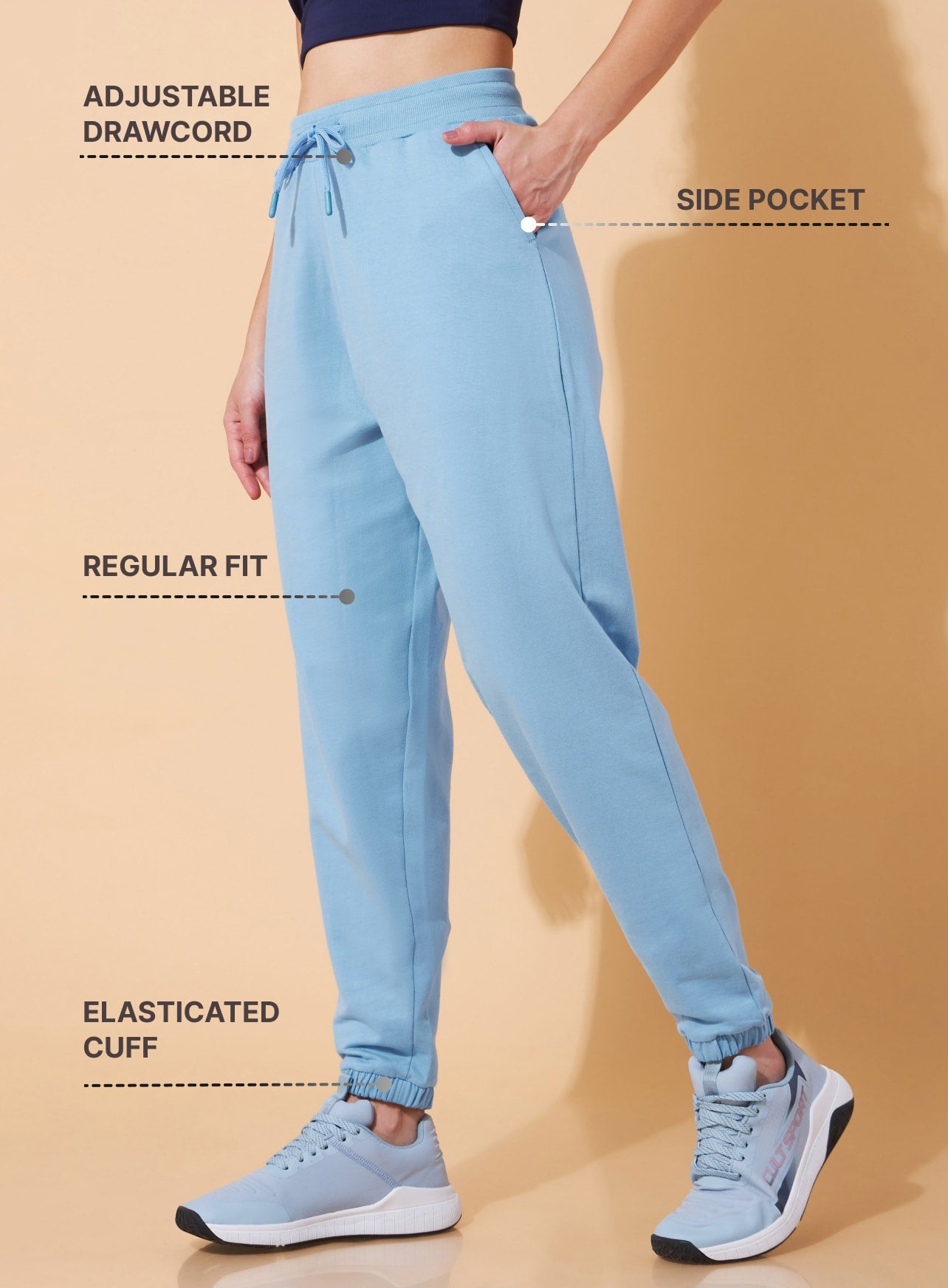 Women Sky Blue Move All Day Joggers