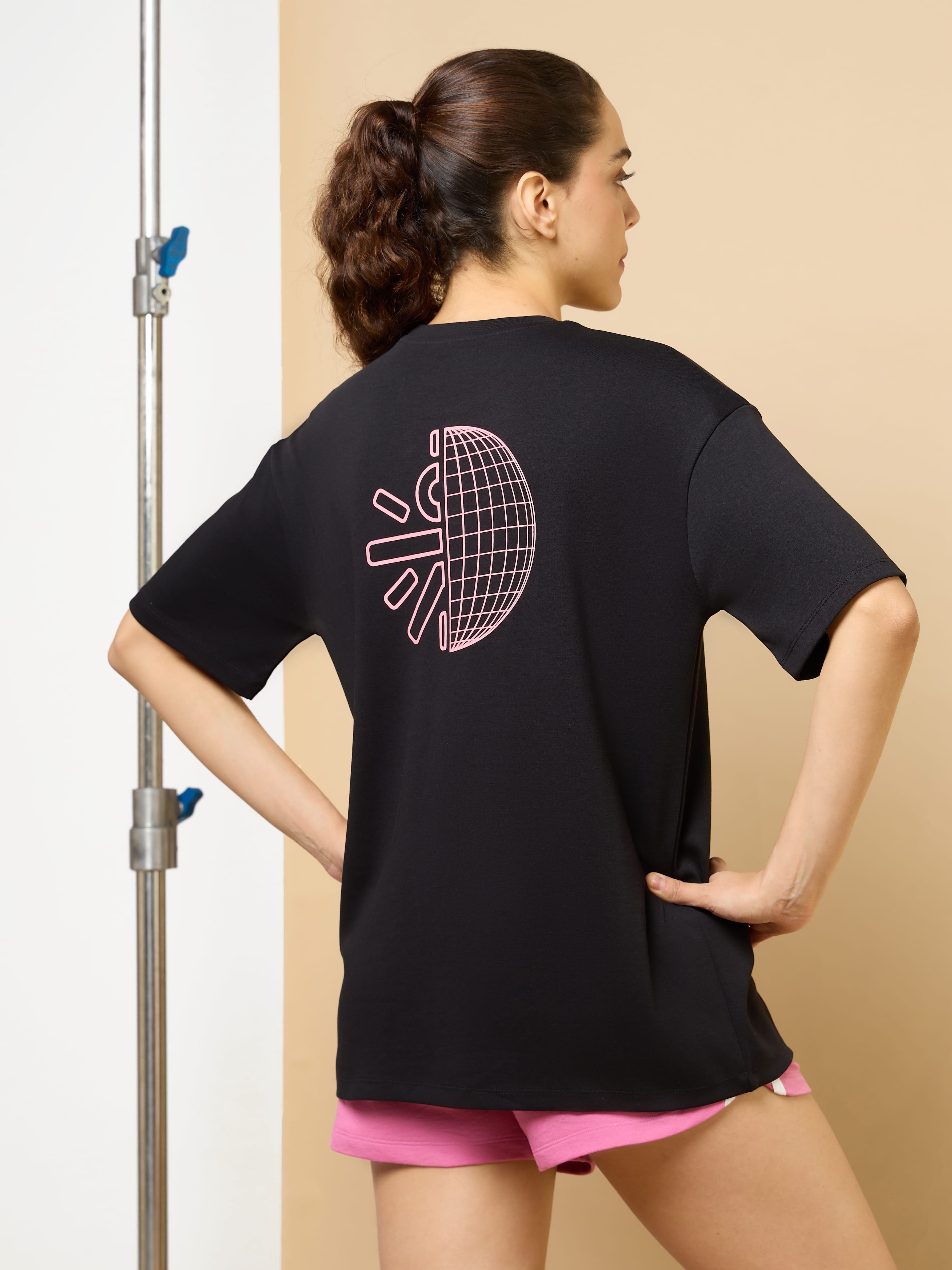 Women's Black Cult Brand Carrier Oversized T-shirt