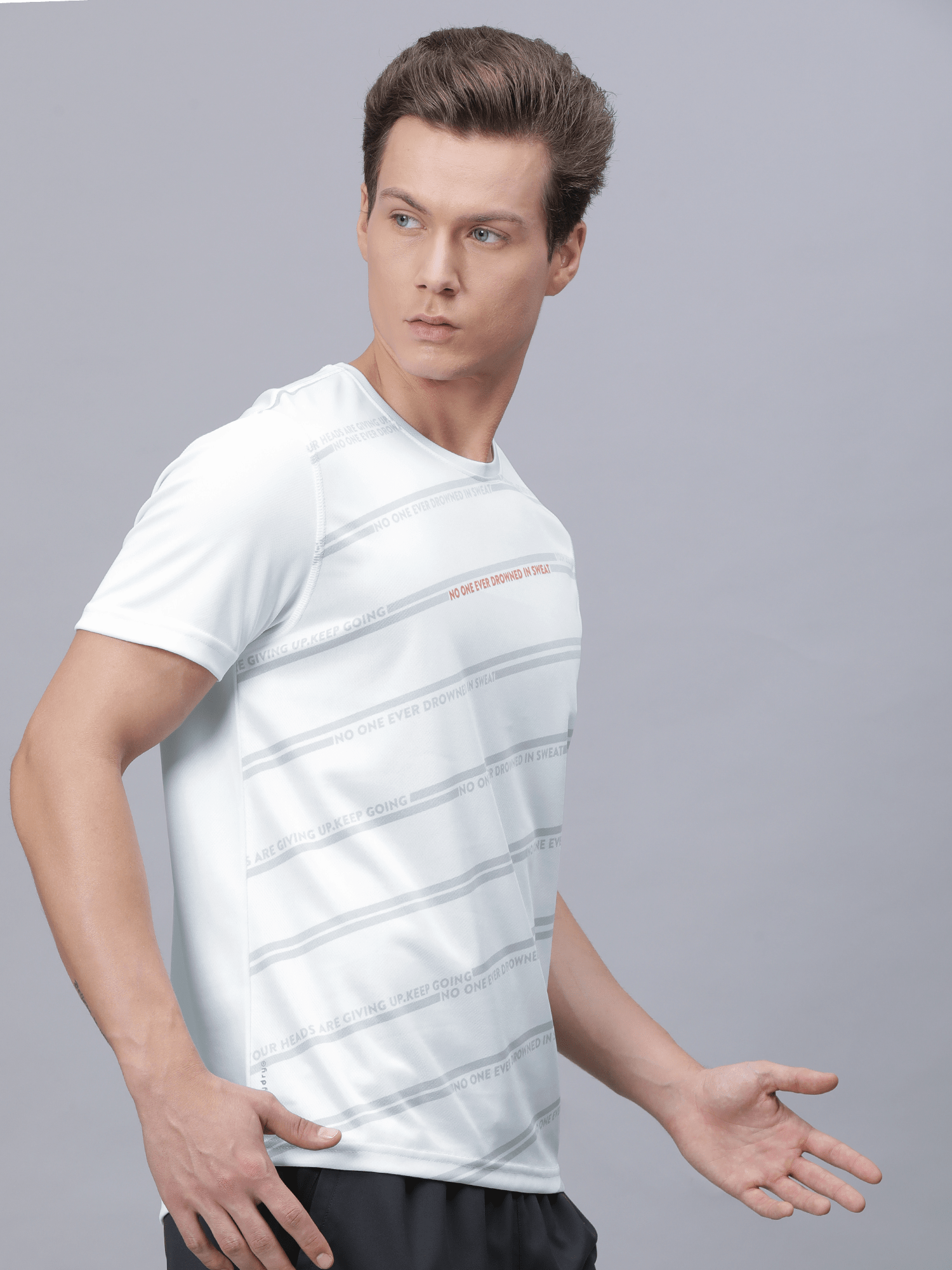 Signature Slant White Workout Tee