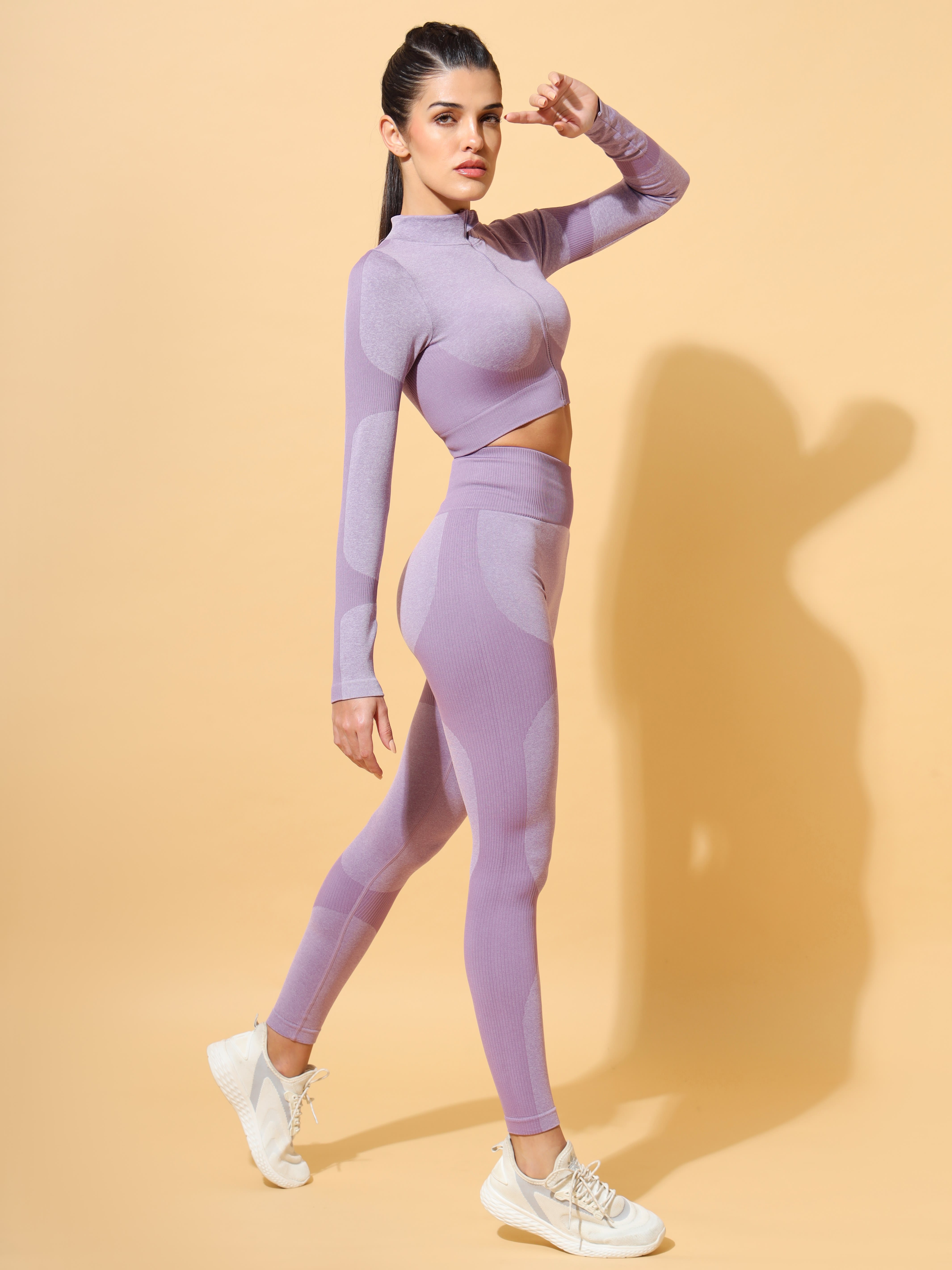 Tonal Zip Through Seamless Active Jacket