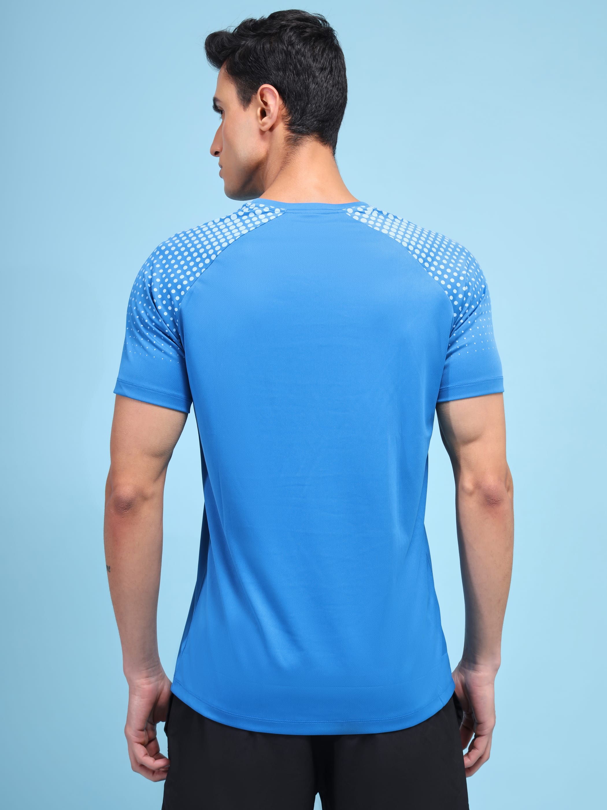 Halftone Print Raglan Workout T-shirt