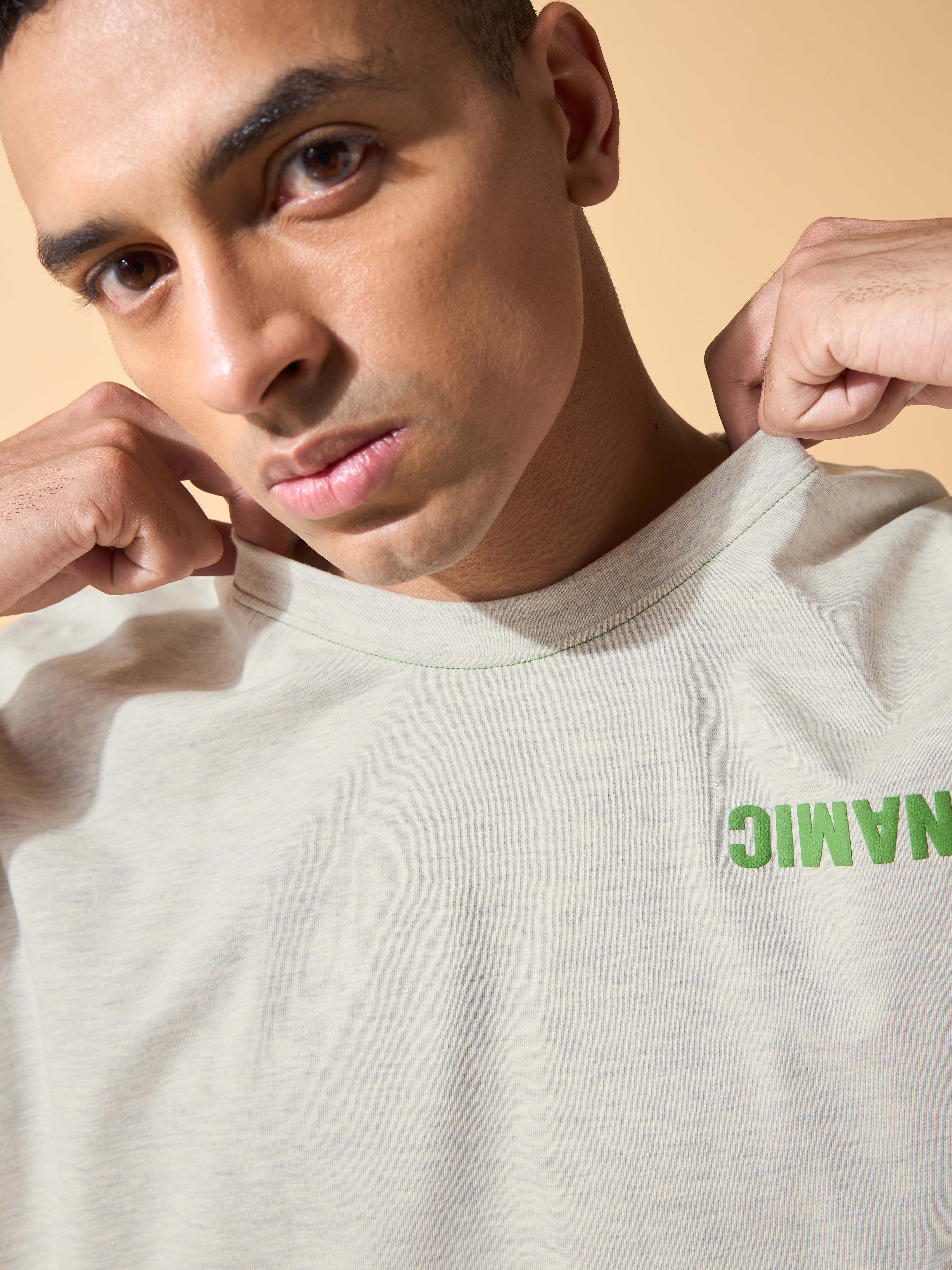 Dynamic Reverse Print Oversized T-shirt