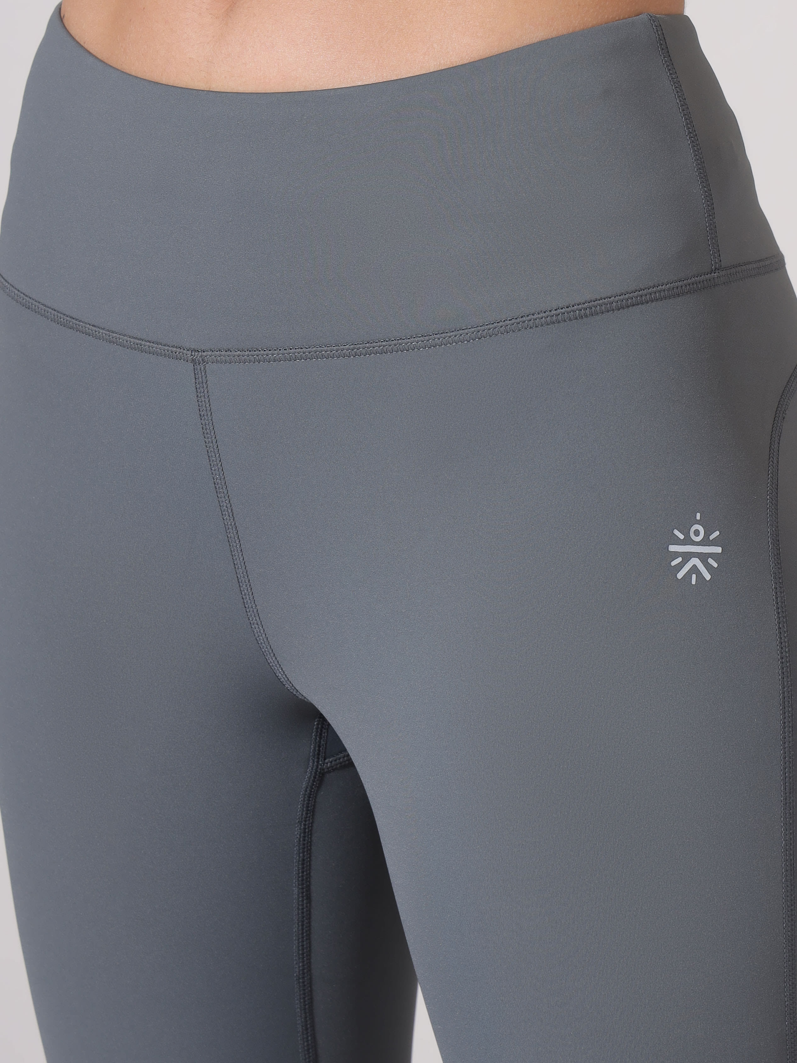 Grey Absolute Fit Solid Workout Tights