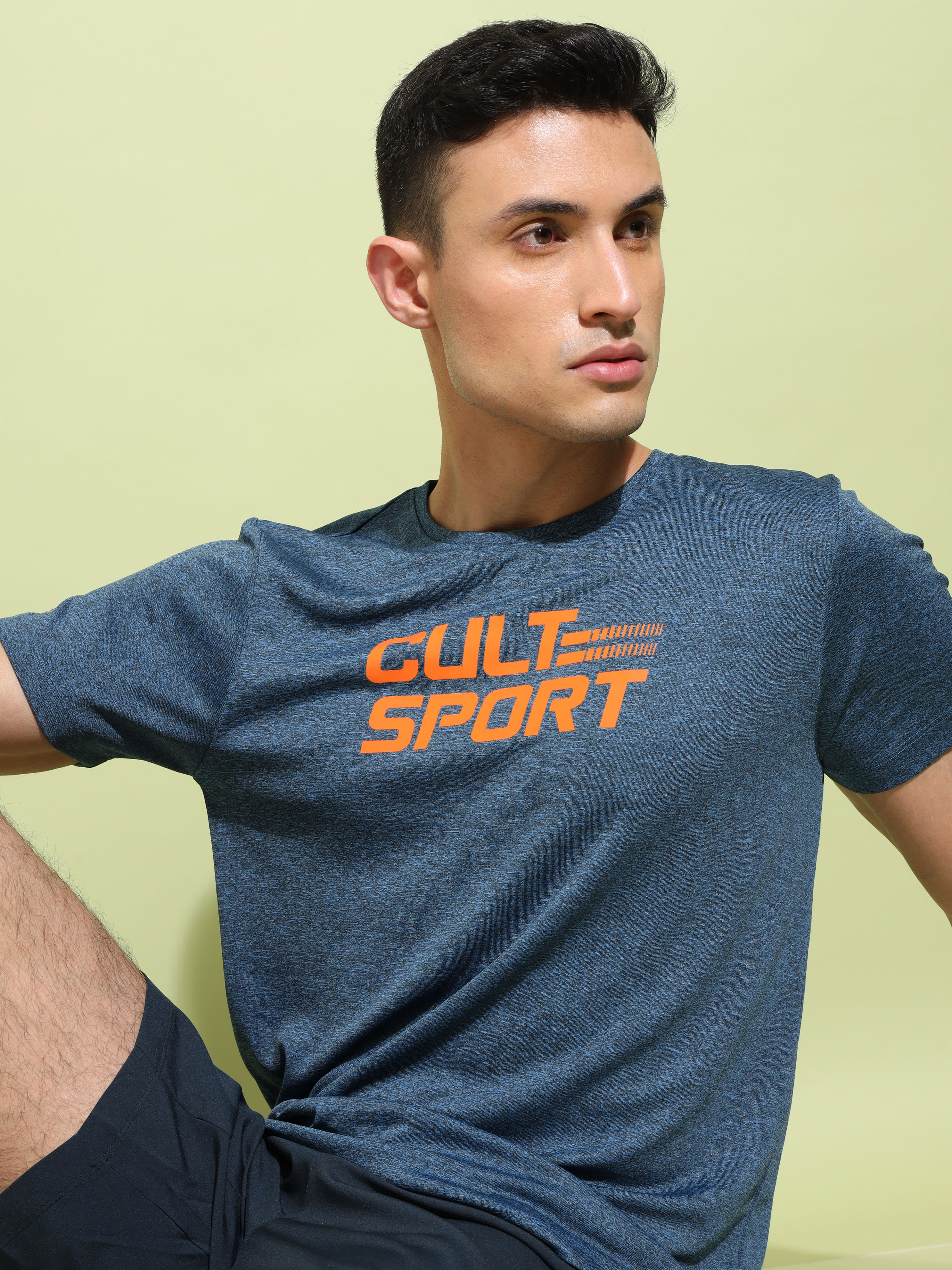 Melange Graphic Print T-shirt