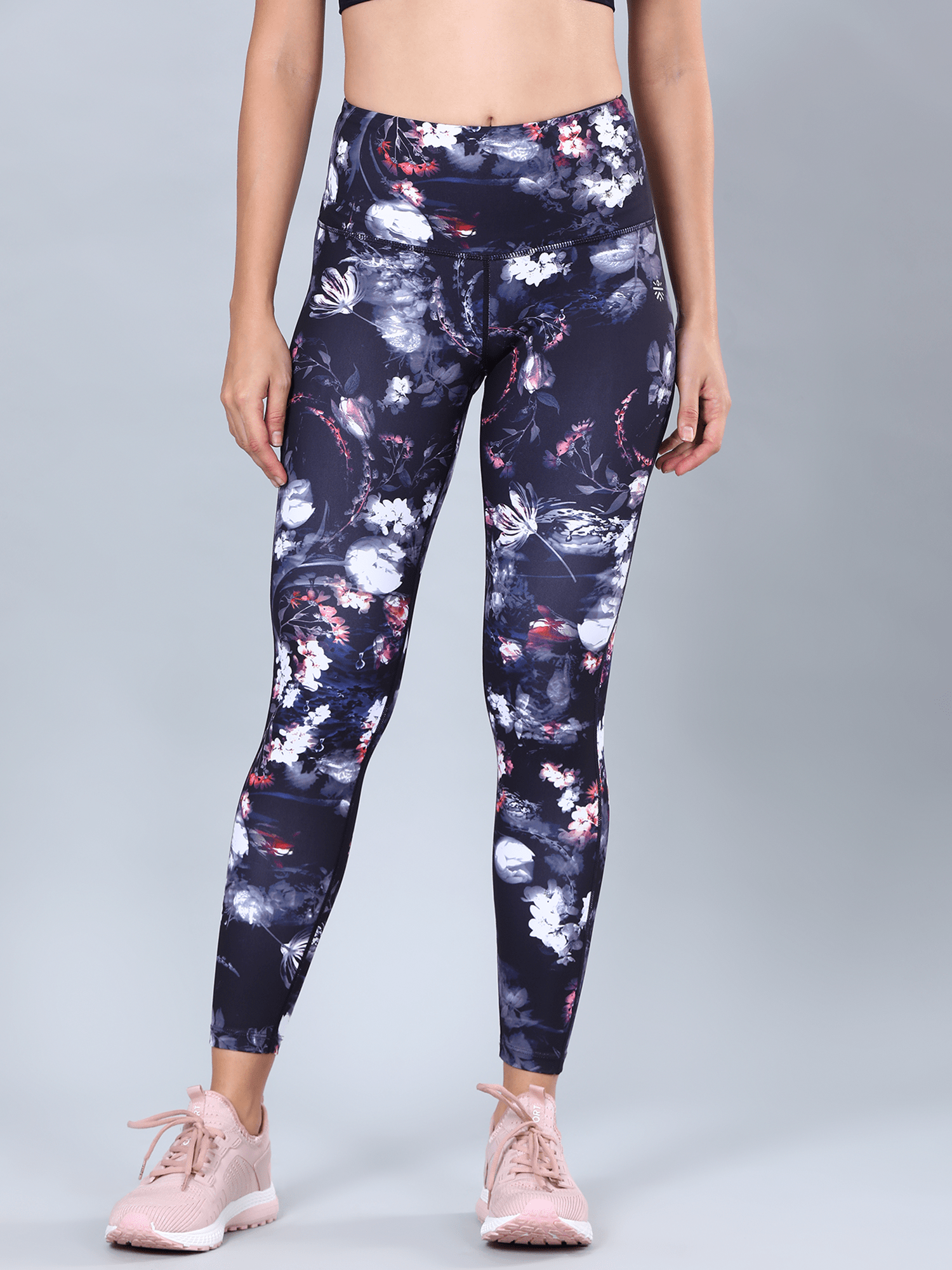 AbsoluteFit Black Floral Workout Leggings